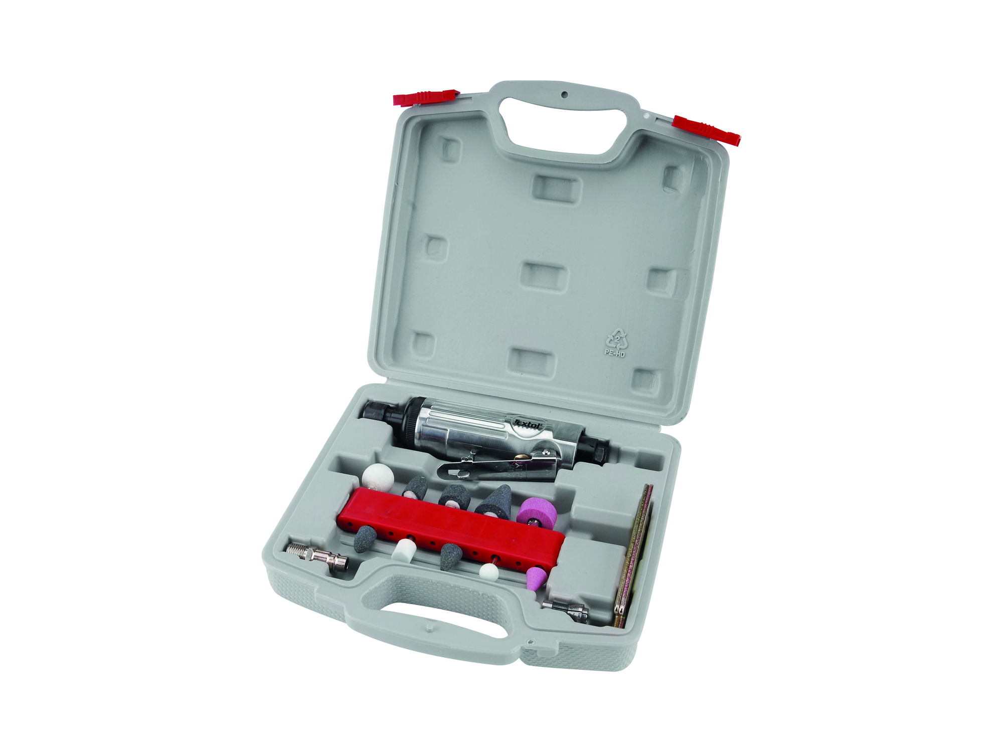KIT DE ESMERIL RECTO NEUMÁTICO 1/4", 16 PZS