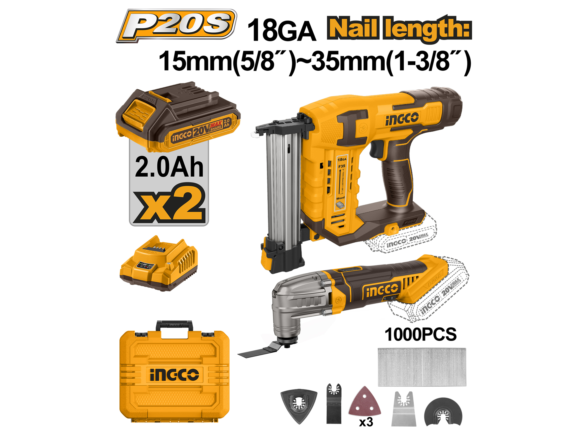 Combo Limitado 20V 2 Pcs Clavadora Y Multi Tool