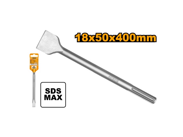 Punta Plana Sds Max 18X400X50Mm Para Rotomartillo Ingco