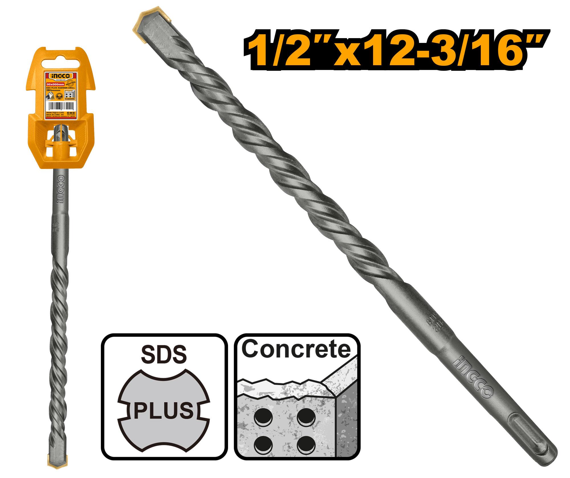 Broca Sds Plus 13X310Mm (1/2"X12-3/16") Concreto Ingco
