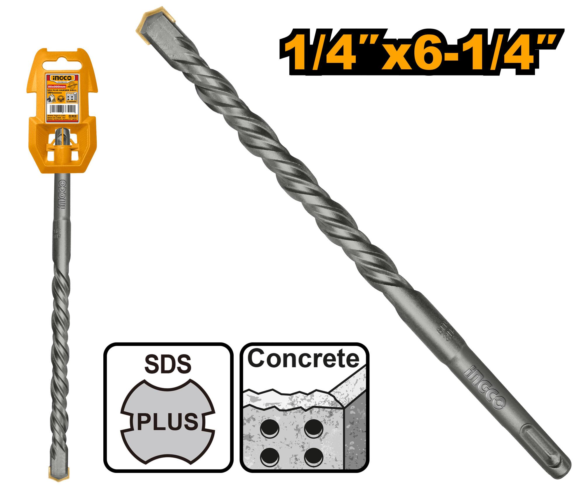 Broca Sds Plus 6.5X160Mm (1/4"X6-1/4") Concreto Ingco