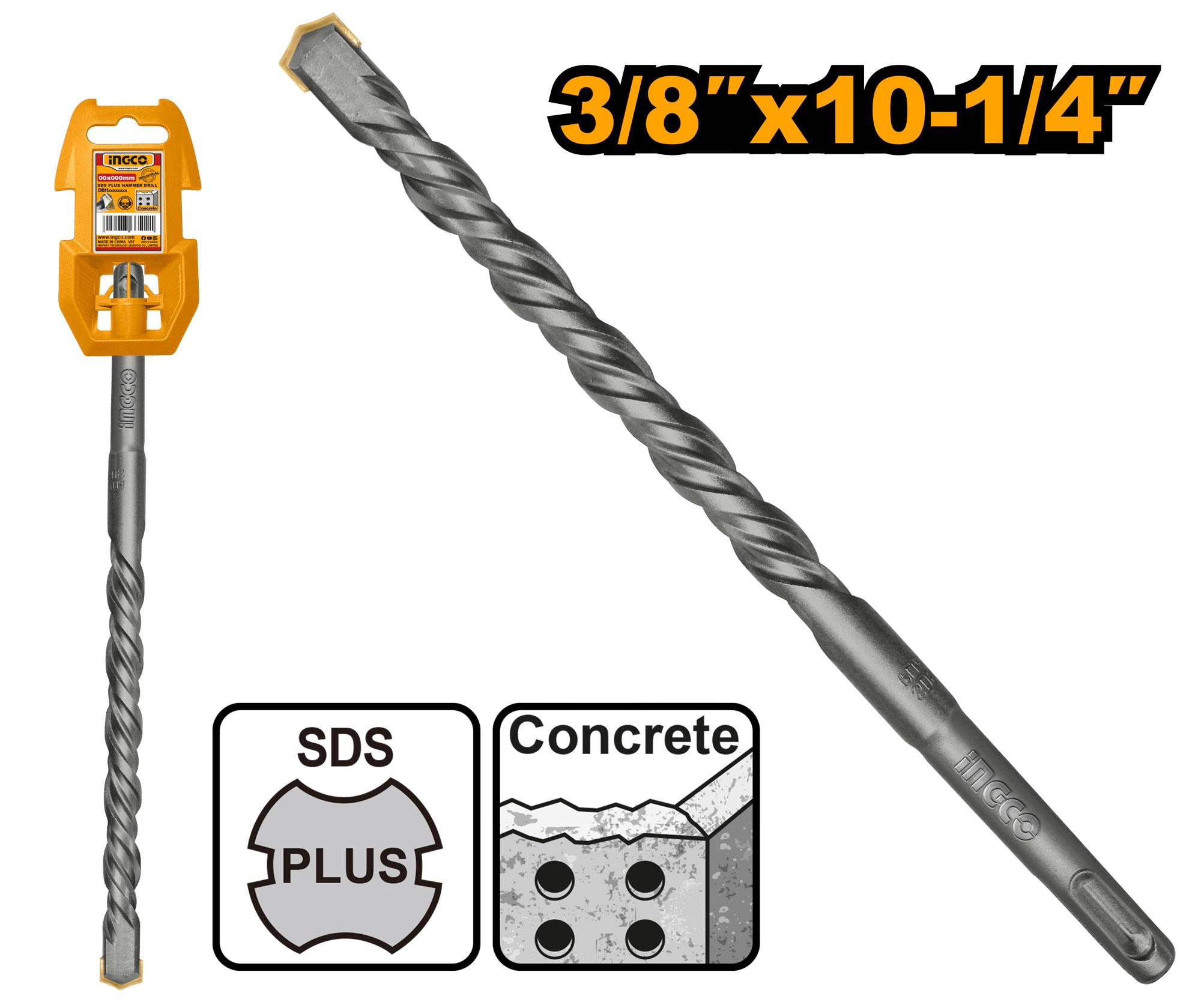 Broca Sds Plus 9.5X260Mm (3/8"X10-1/4") Concreto Ingco