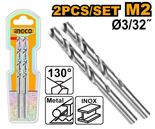 Broca Para Metal 3/32" M2 Hss Blister De 2 Pzs