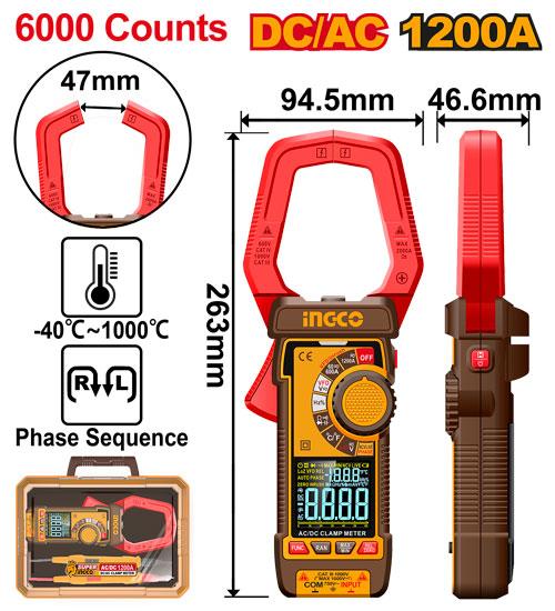 Amperimetro Digital Gancho 1000A Para Temperaturas Altas