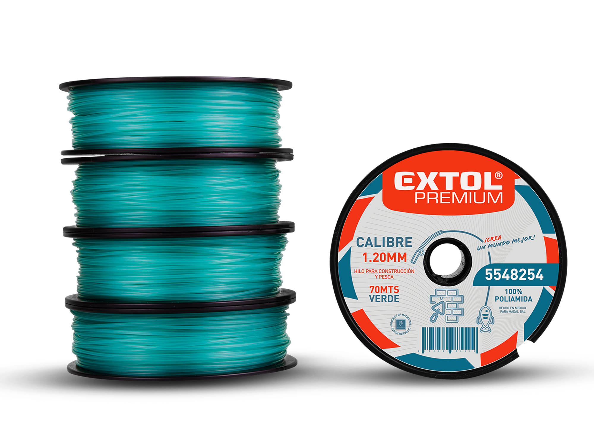 HILO VERDE  PARA ALBAÃ‘ILERIA Y  PESCA CALIBRE 1.20 MM  LARGO 70MTS