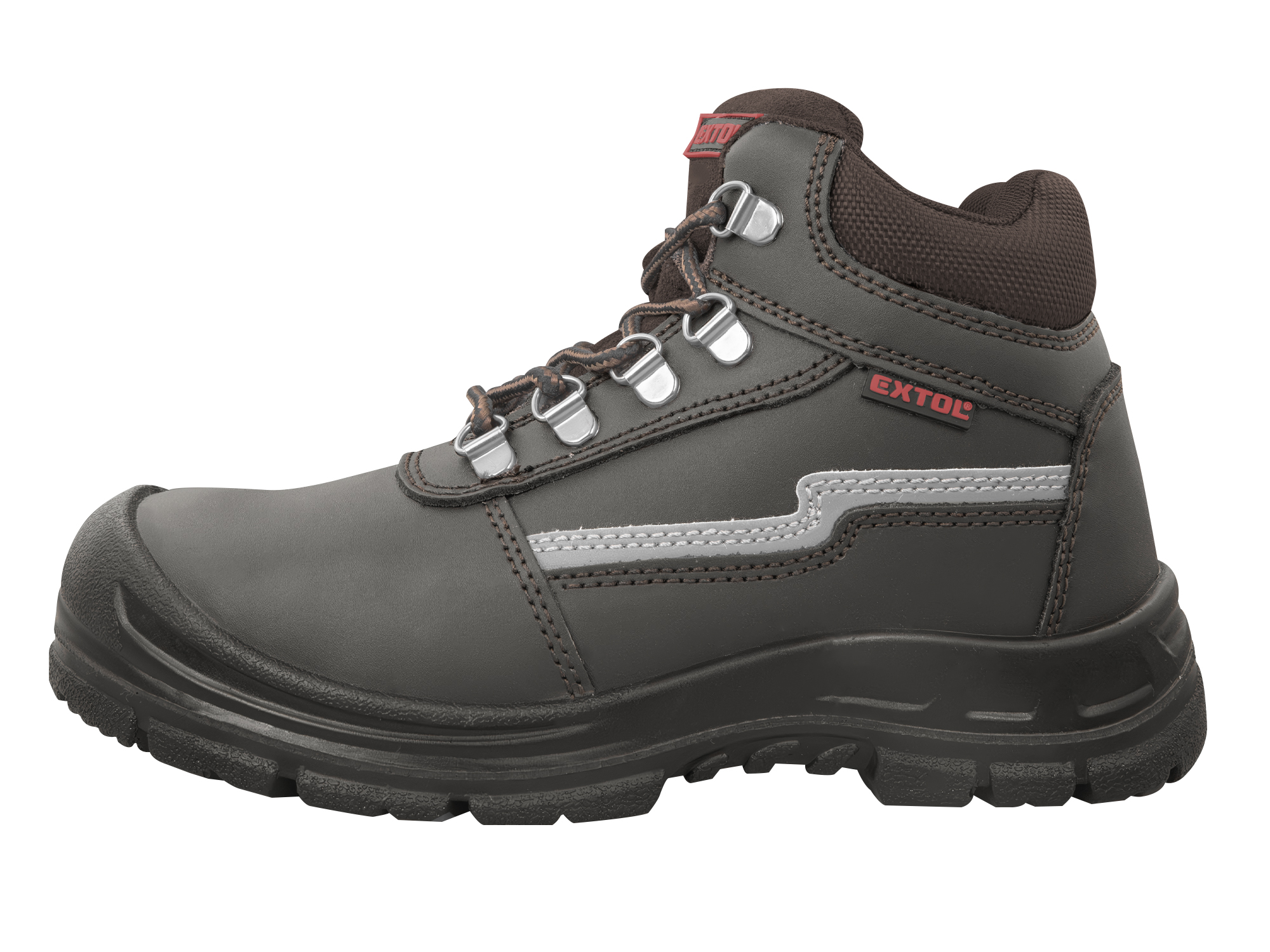 Bota Industrial Cafe Lustrable Sin Entresuela Antiperforacion/Cat. S2/Talla 42/Extol Premium