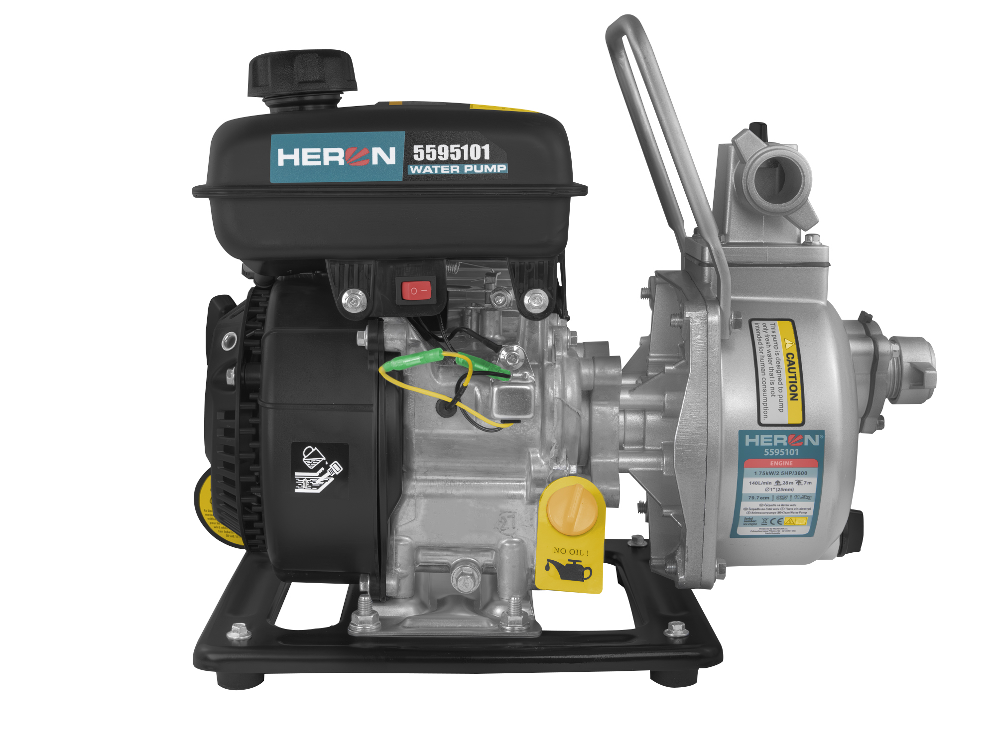 Bomba De Agua Heron 4T 1¨X1¨ Motor 79Cc A Gasolina