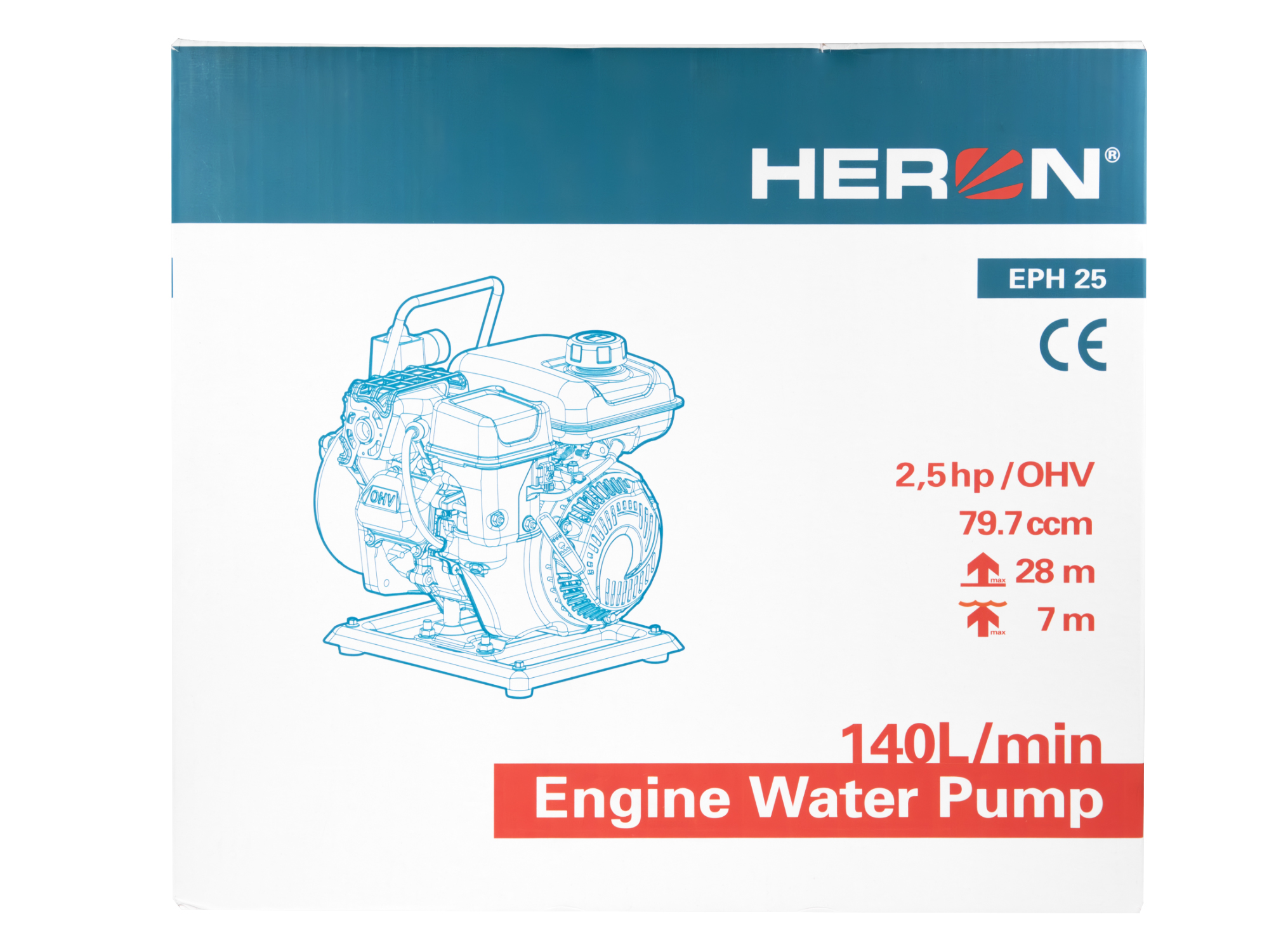 Bomba De Agua Heron 4T 1¨X1¨ Motor 79Cc A Gasolina - Imagen 4