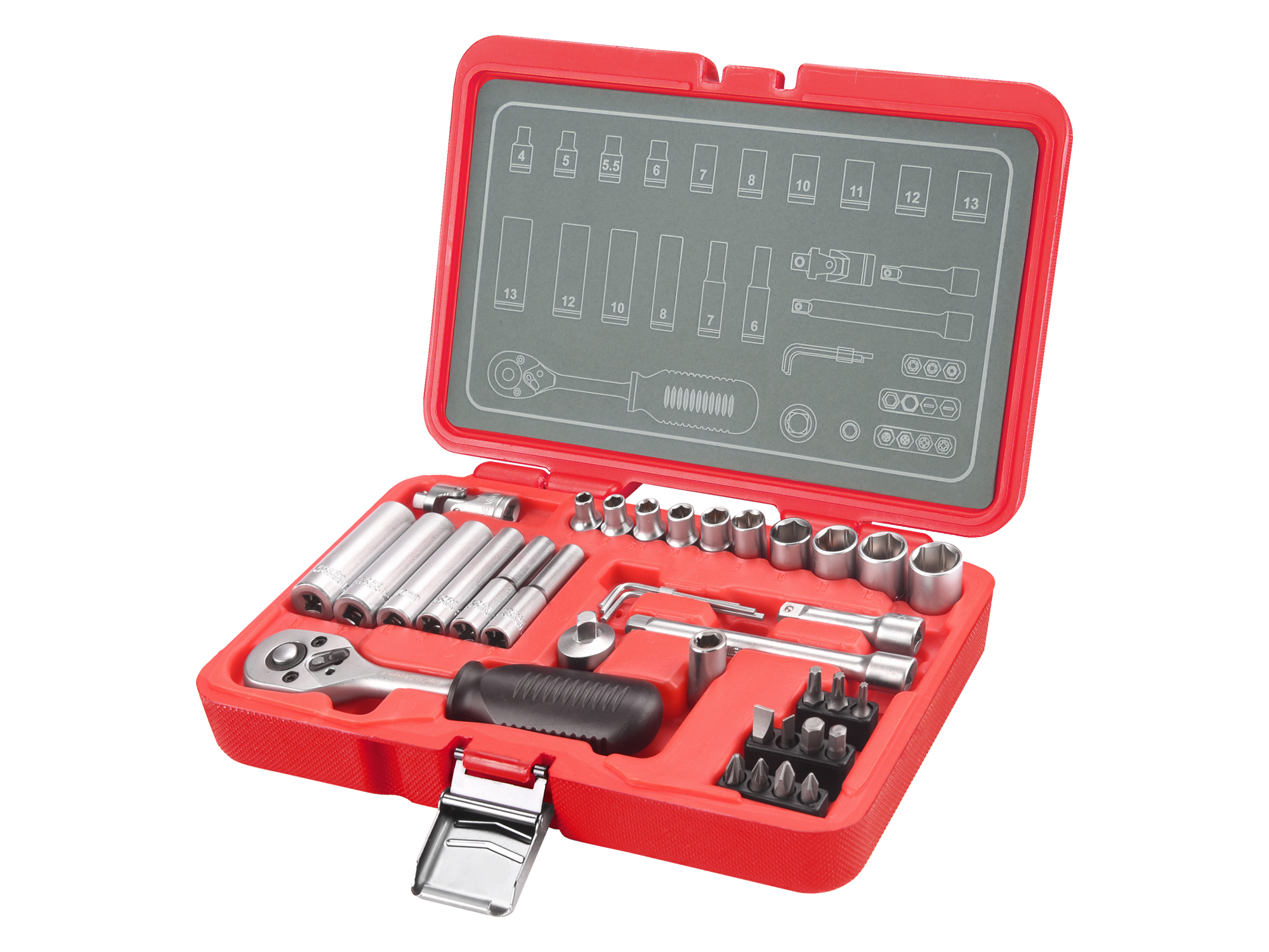 CAJA DE HERRAMIENTAS 1/4", 36 PZS