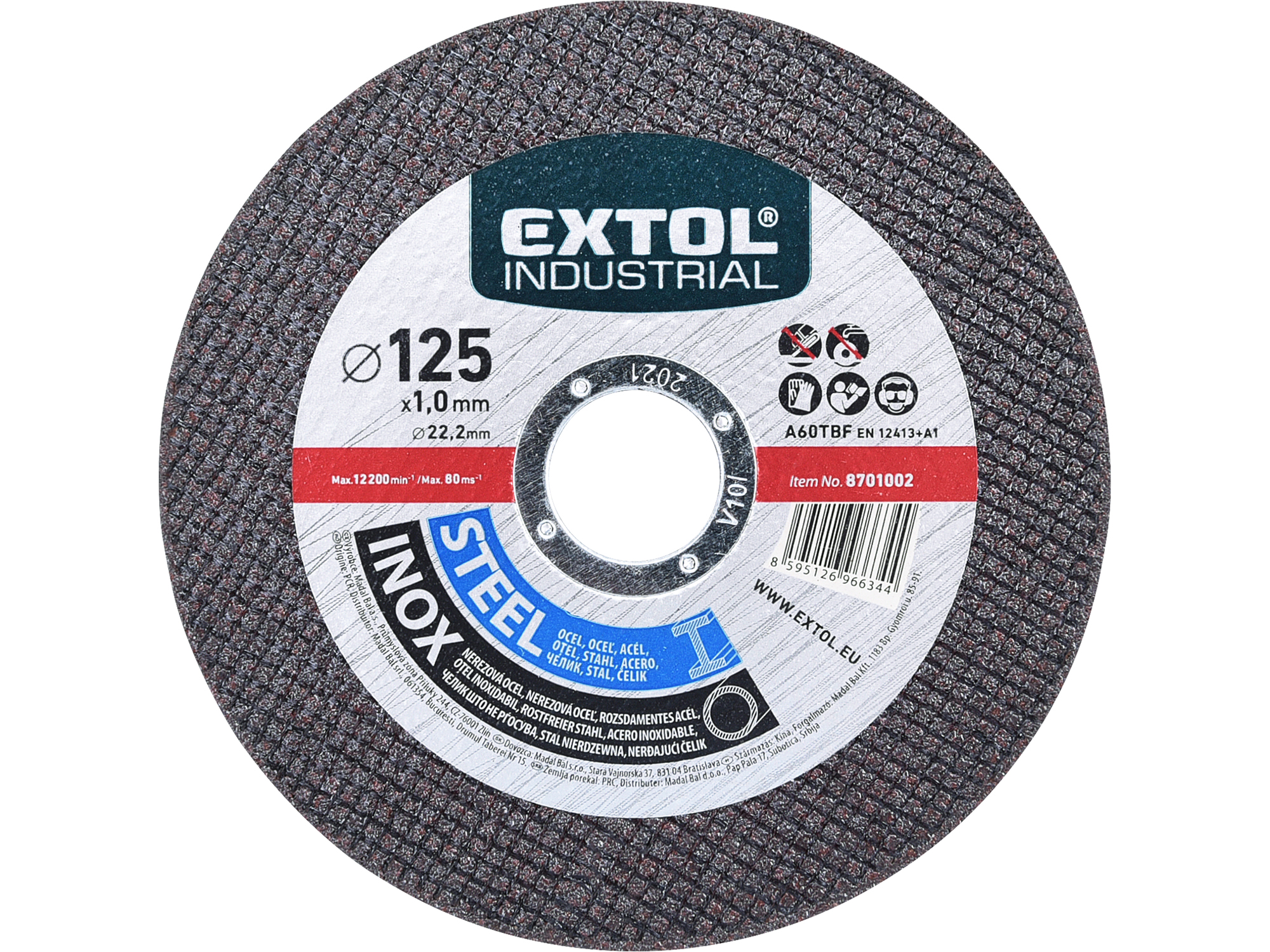Disco De Corte Extol Industrial  Para Metal/Inox 5"