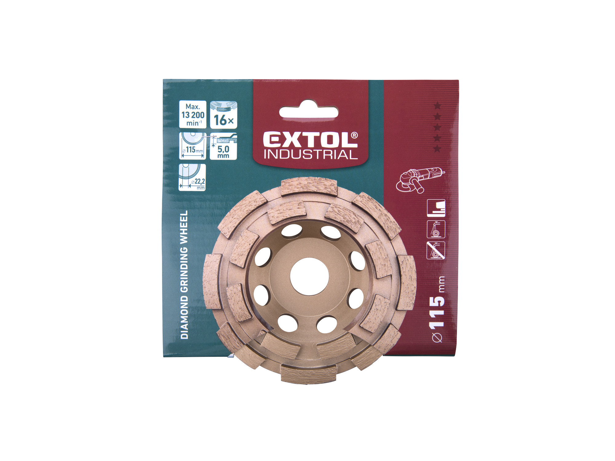 COPA DE DIAMANTES 4 1/2" EXTOL PREMIUM - Imagen 2
