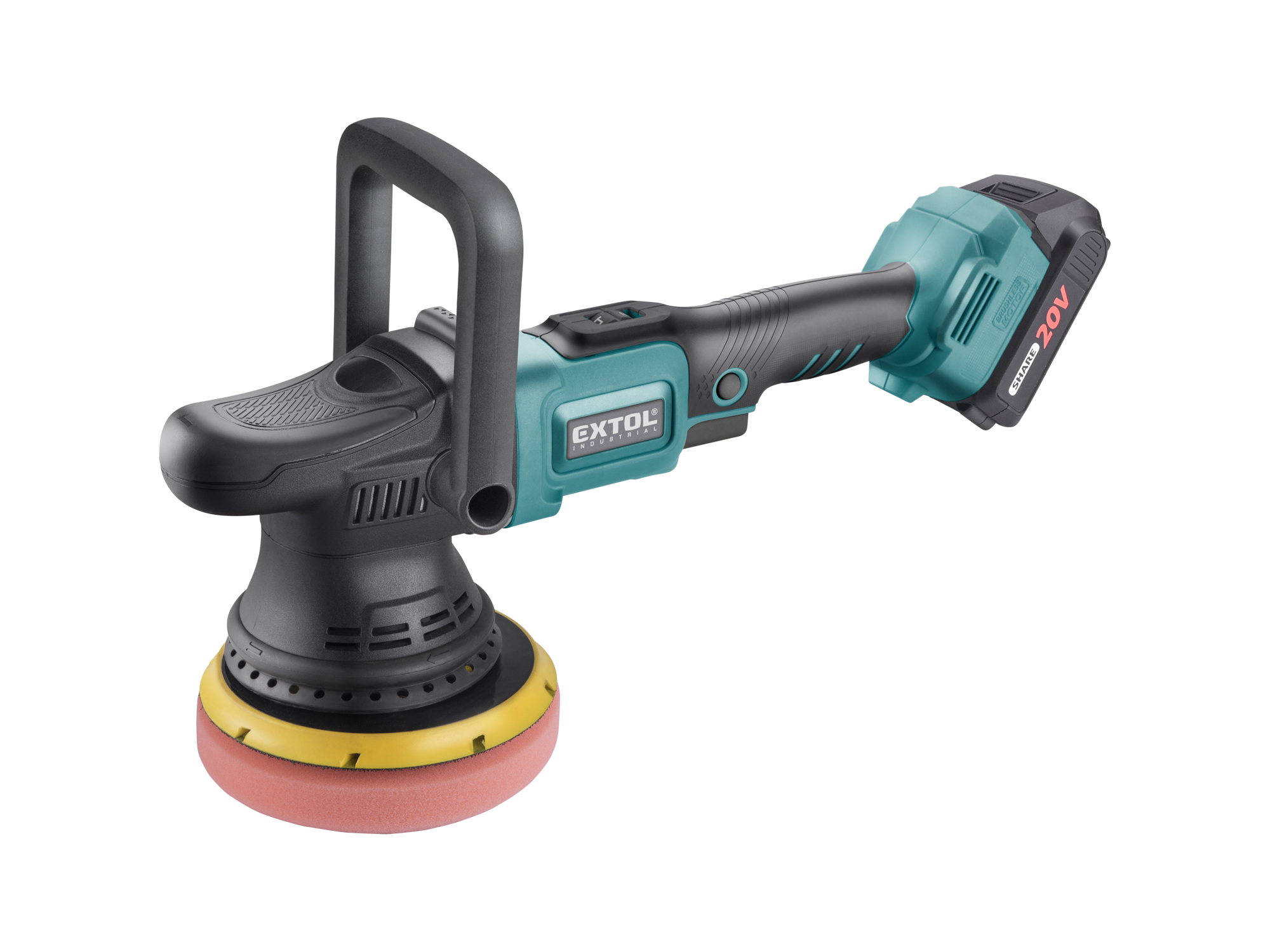 Pulidora Automotriz Sin Carbones Extol Industrial 20V 5" 1 Cargador 1 Bateria 6 Vel - Imagen 5