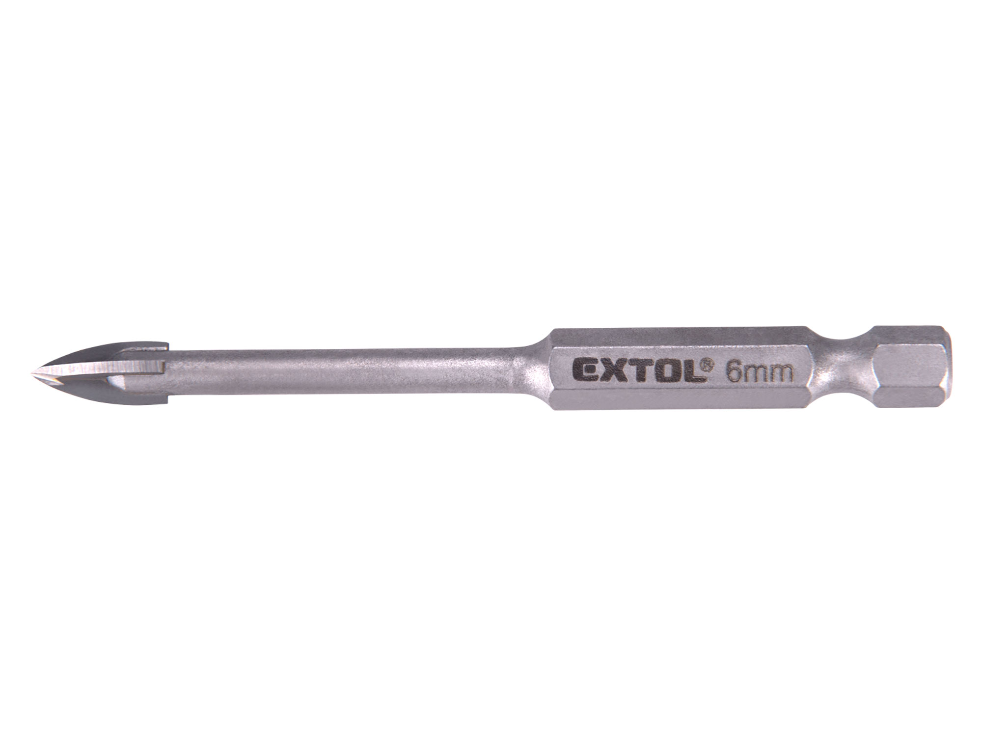 Broca 4T Carburo Para Porcenalato, Vidrio, Ceramica Vastago 1/4" Hex ,D6Mm X L65Mm