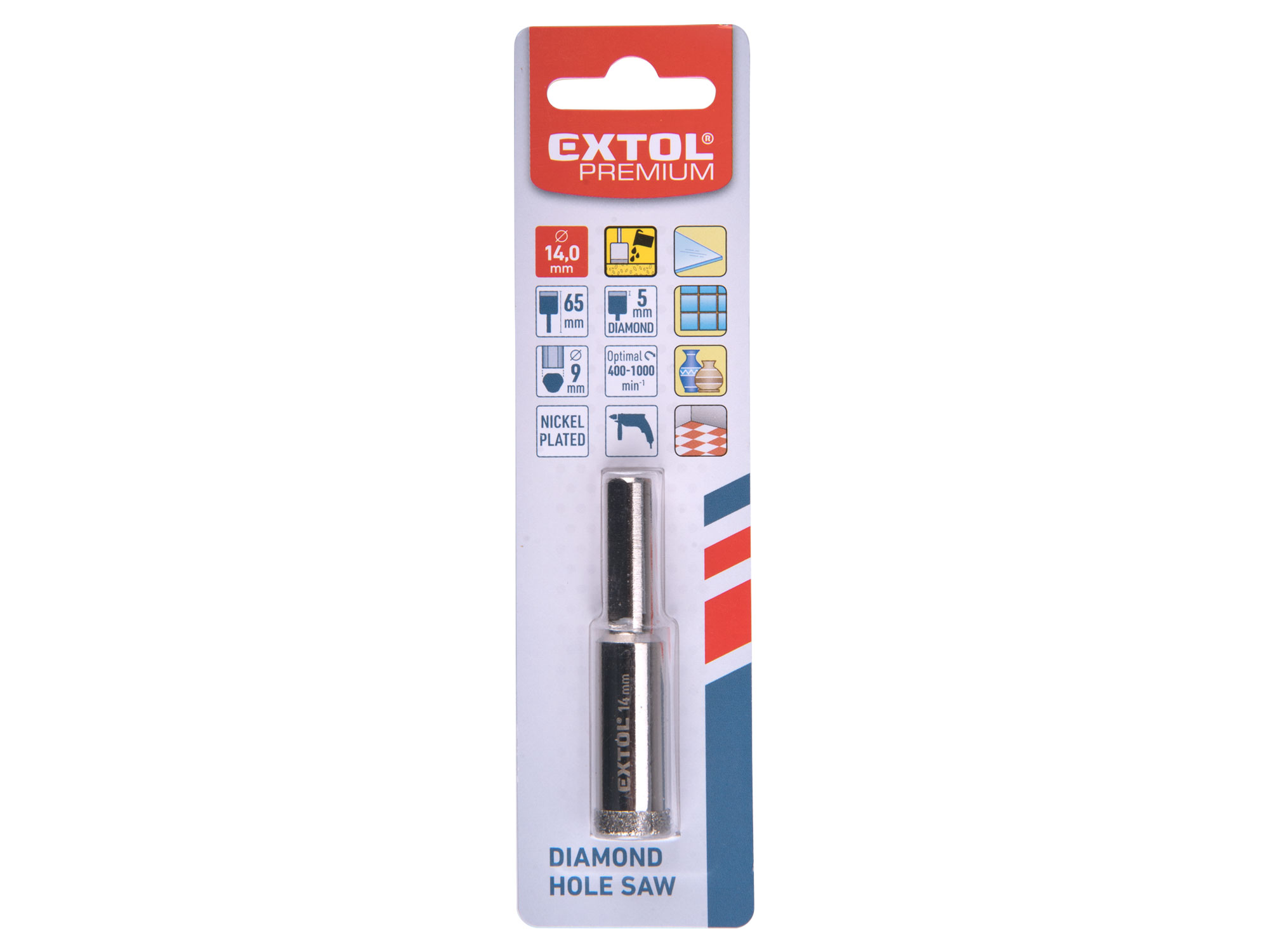 Brocasierra Diamantada Corte Humedo Para Vidrio Y Ceramica D9Mmd14Mm L65Mm - Imagen 2