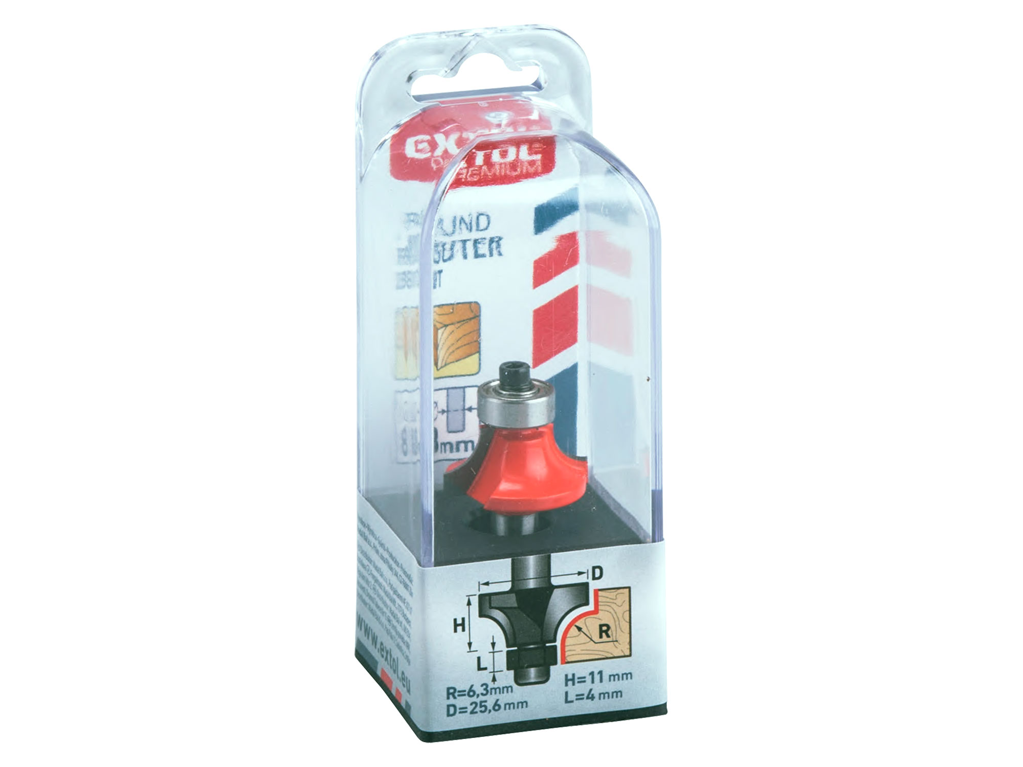 Broca Para Redondear Con Cojinete(Concava); Molduras R6.3Xd25. X H11D 8Mm