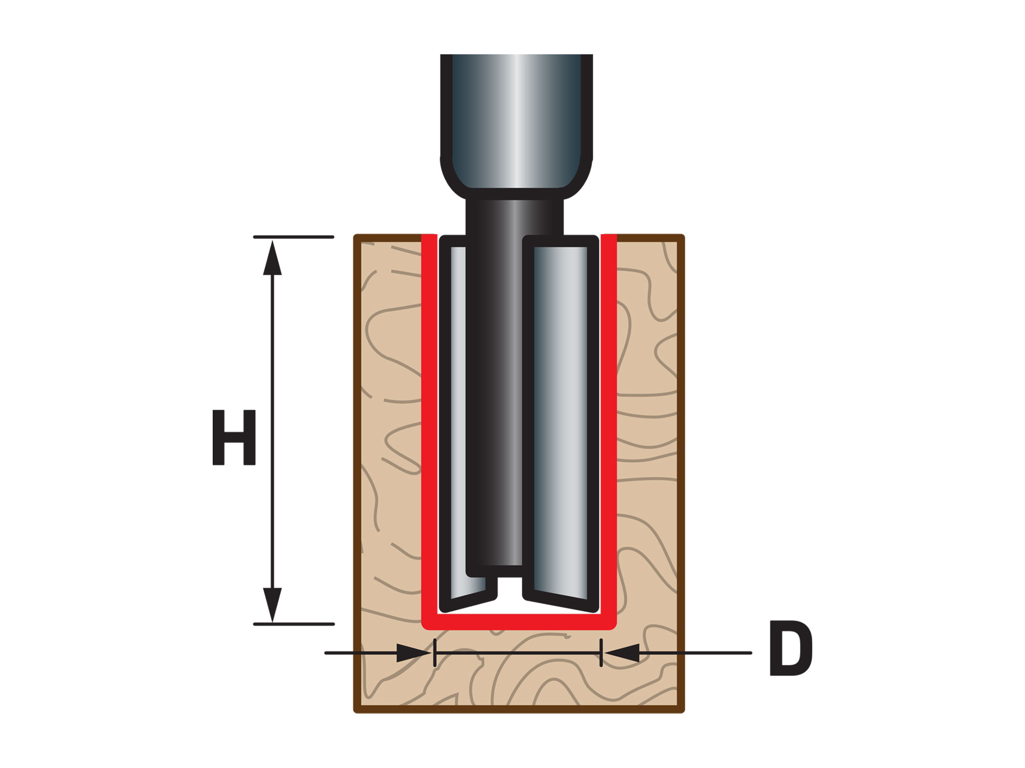 Broca Recta Doble Filo; D6.3Xh25D 8Mm - Imagen 1