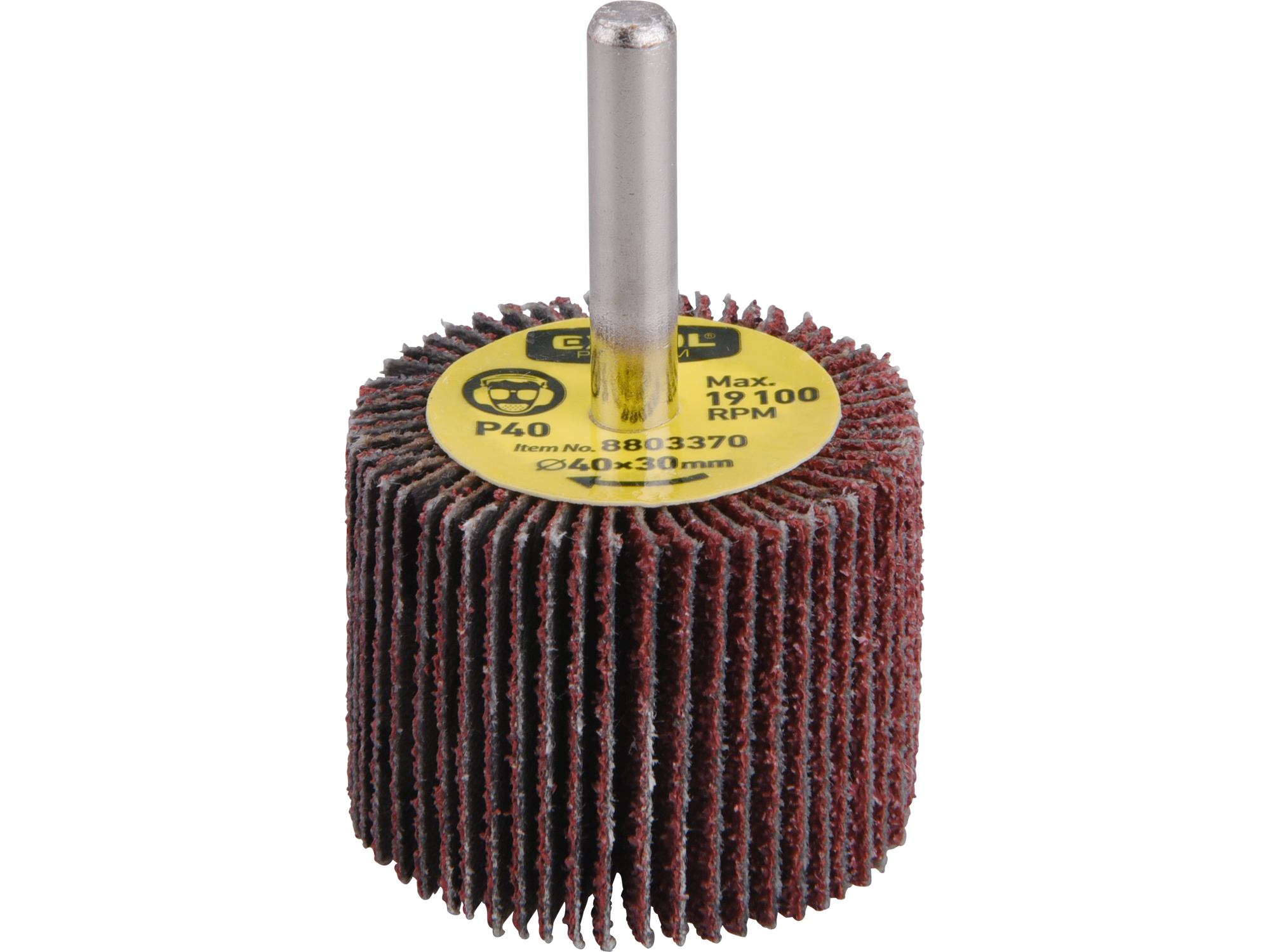 Cilindro De Lija Flap Vastago 6Mm Ø 40X30X6Mm P80