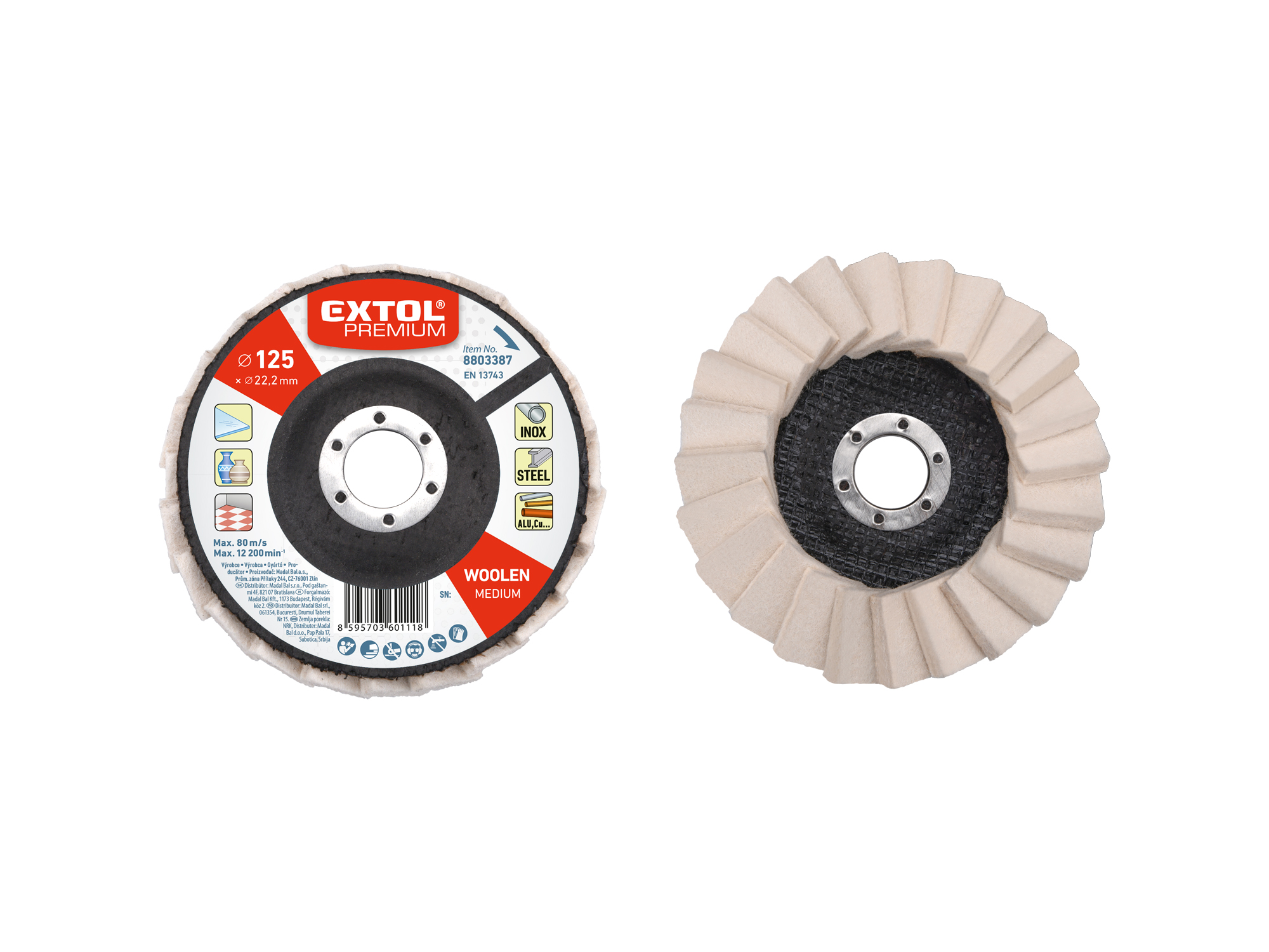 Disco Flap Fieltro Para Inox/Alum 5" X 12Mm