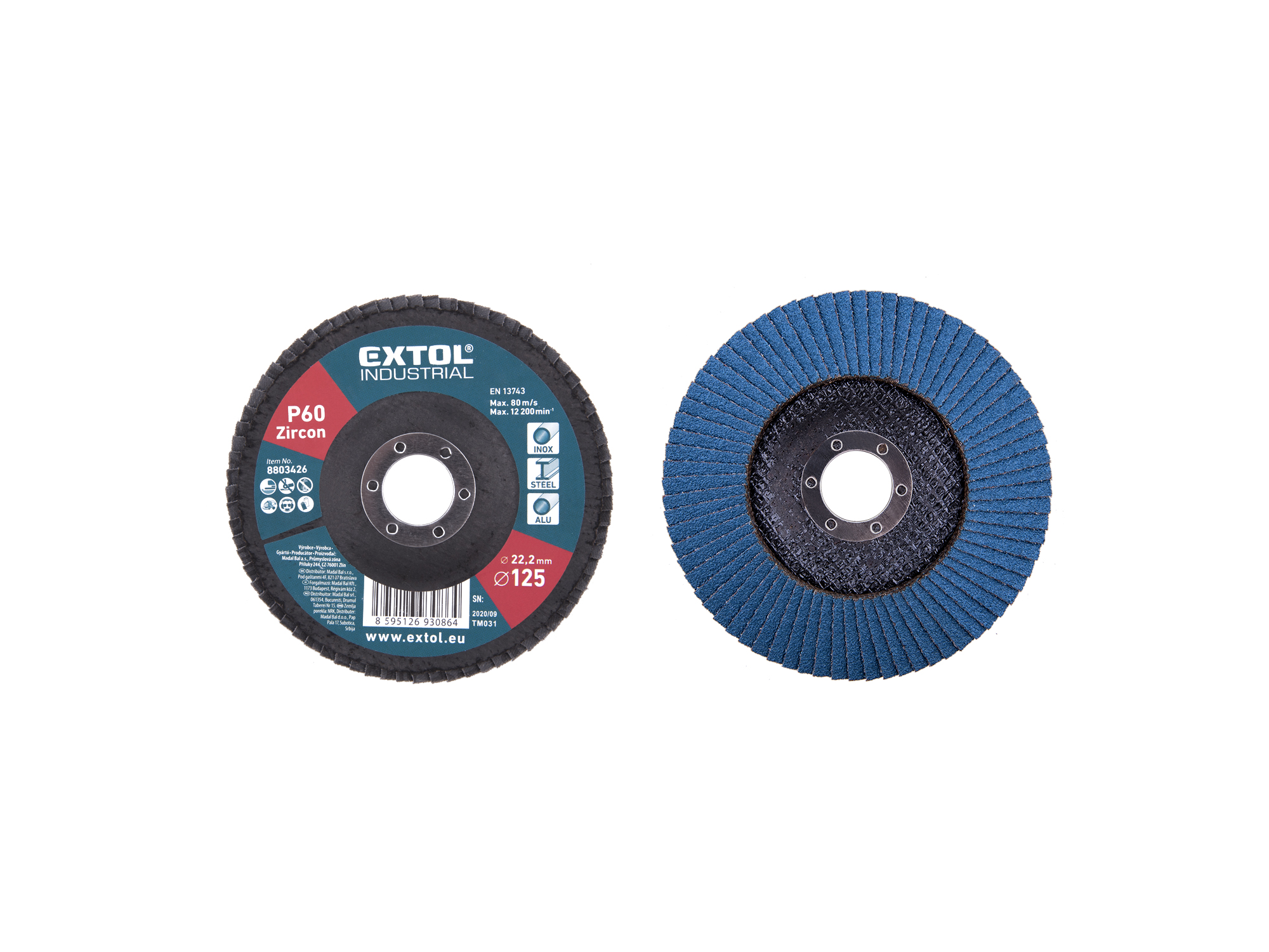 Disco Laminado Tipo Flap Zirconio  5" P60 Extol P