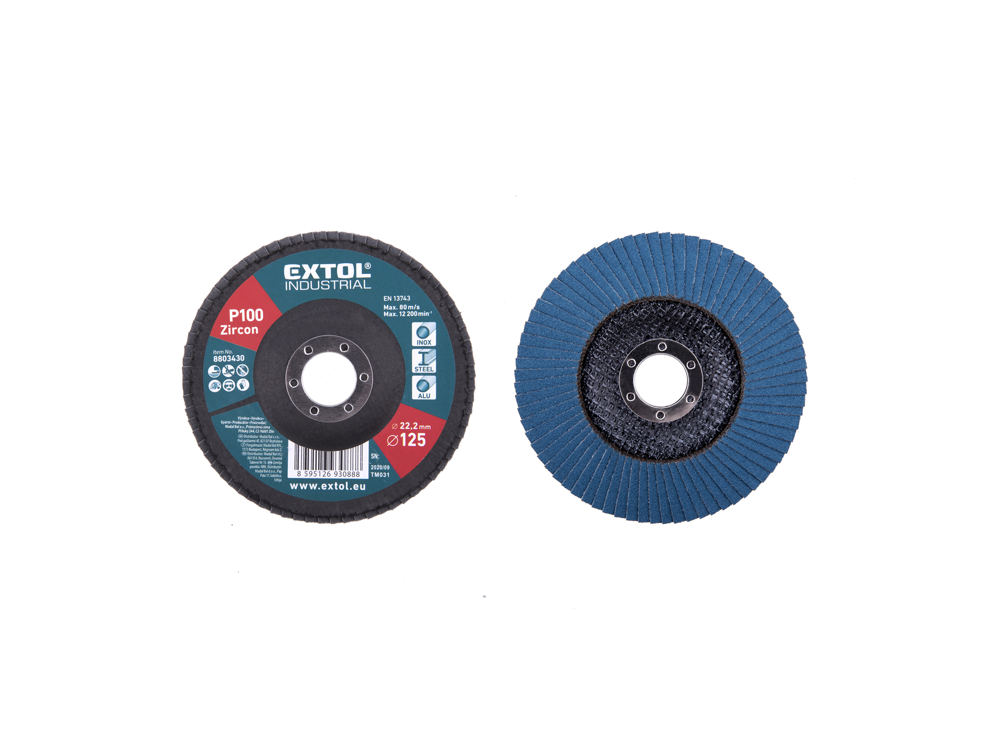 Disco Laminado Tipo Flap Zirconio 5" P100 Extol P