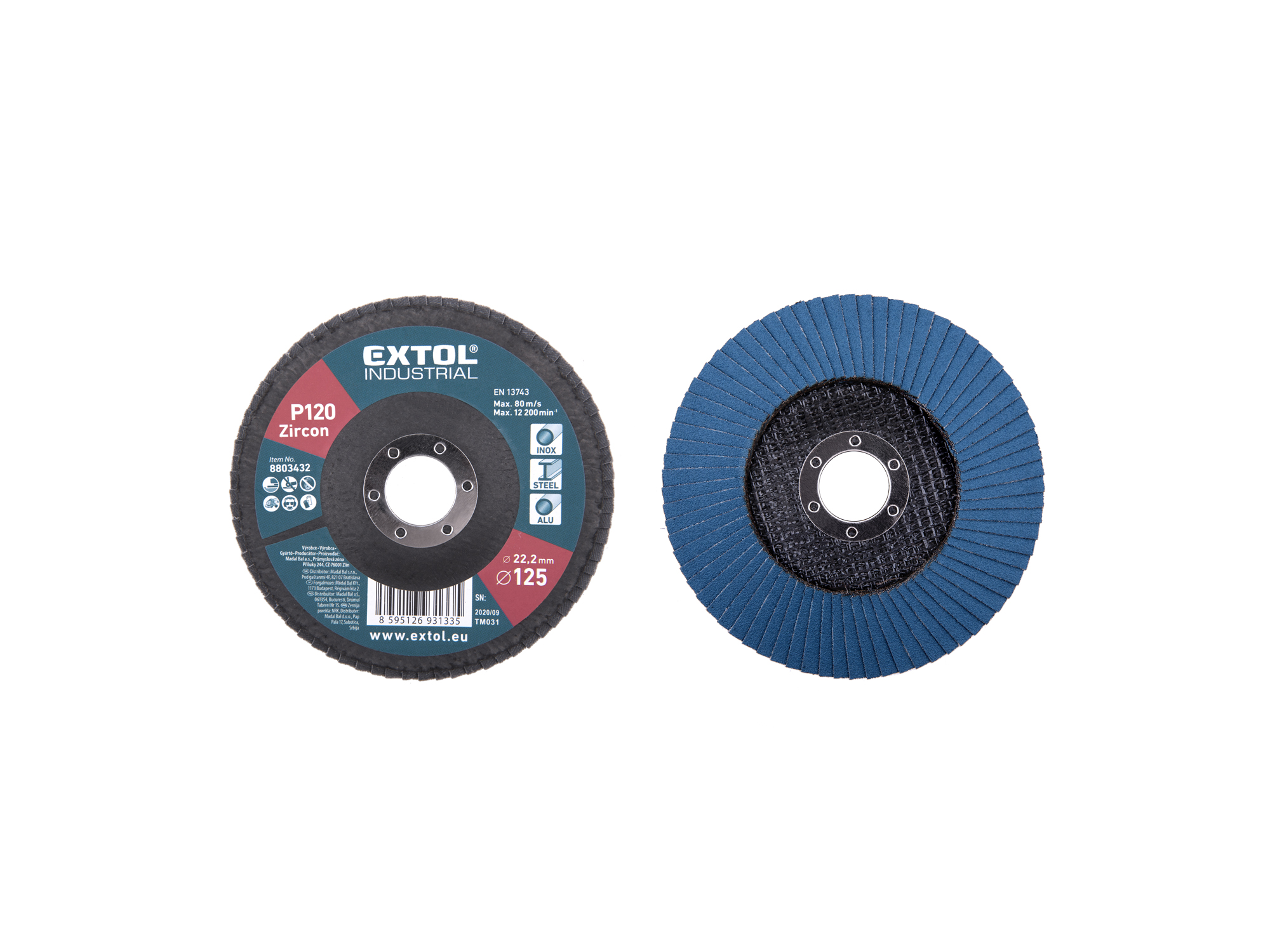 Disco Laminado Tipo Flap Zirconio 5" P120 Extol P