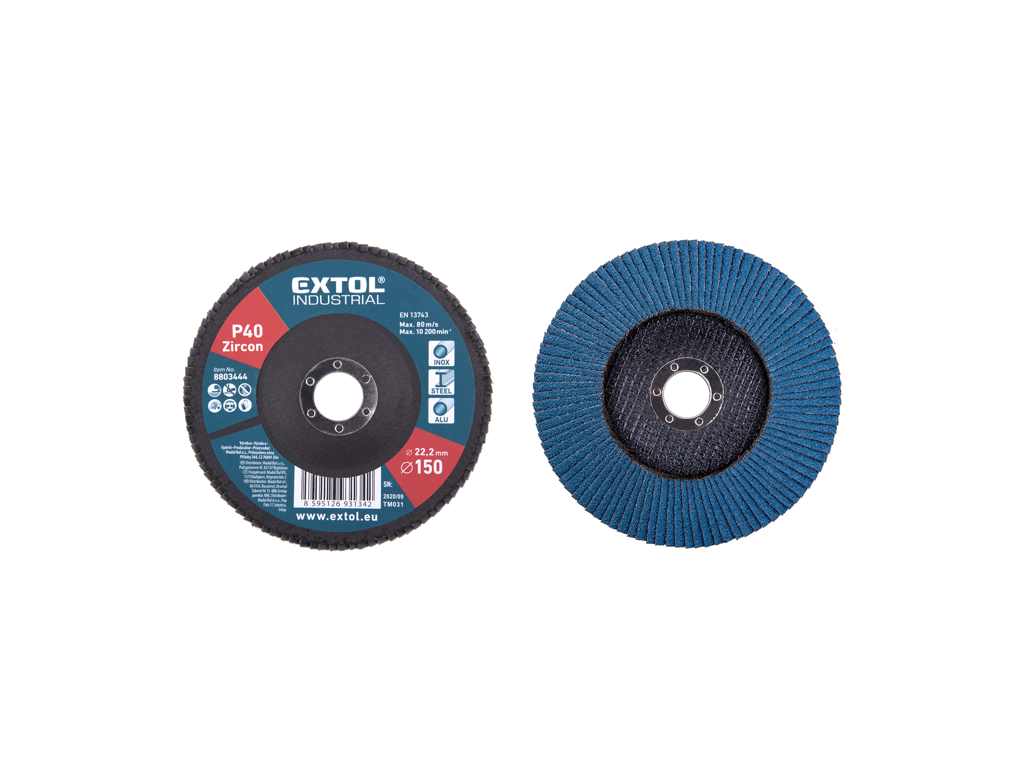 Disco Laminado Tipo Flap Zirconio 6" P40 Extol P