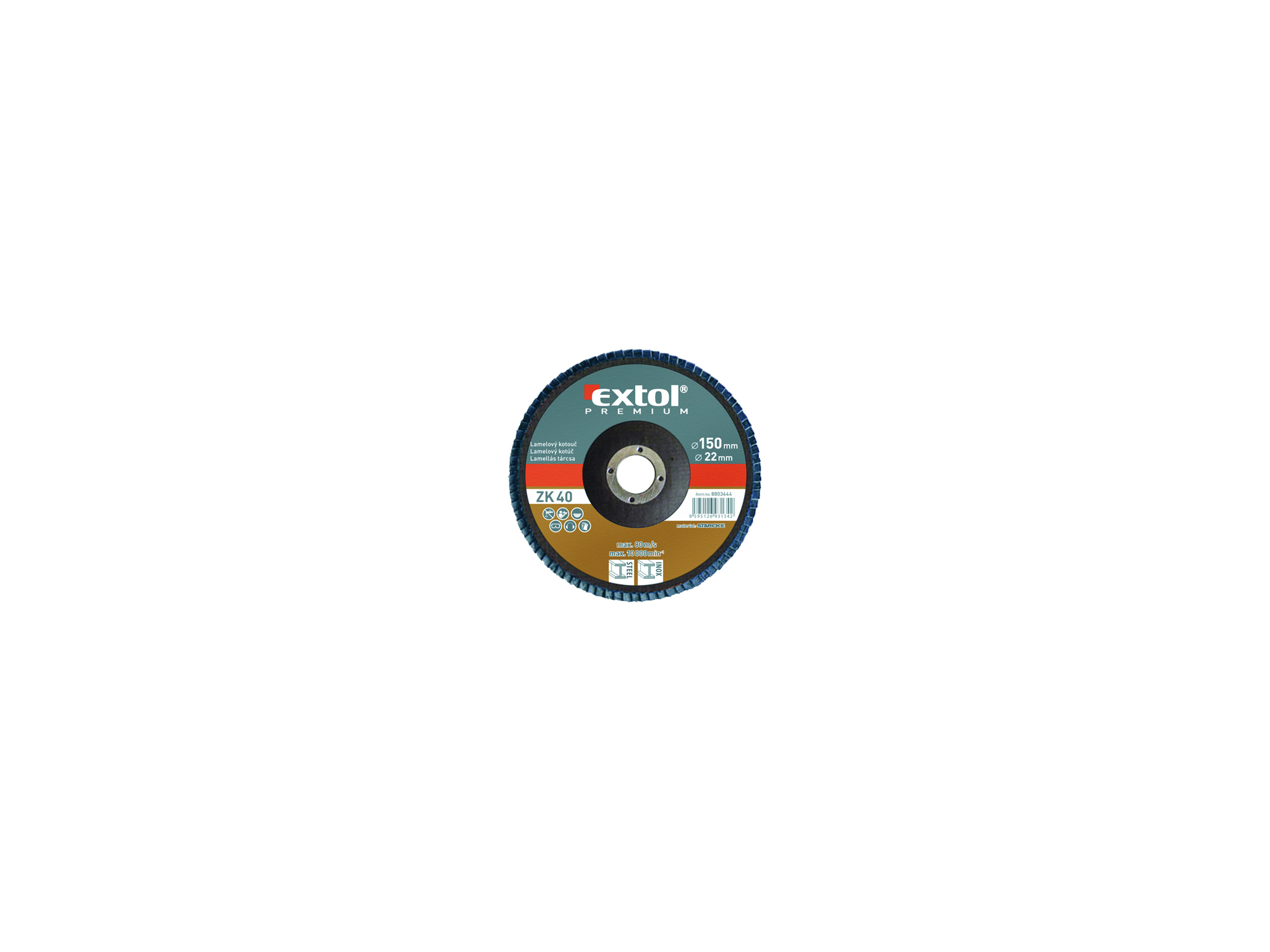 Disco Laminado Tipo Flap Zirconio 6" P40 Extol P - Imagen 1
