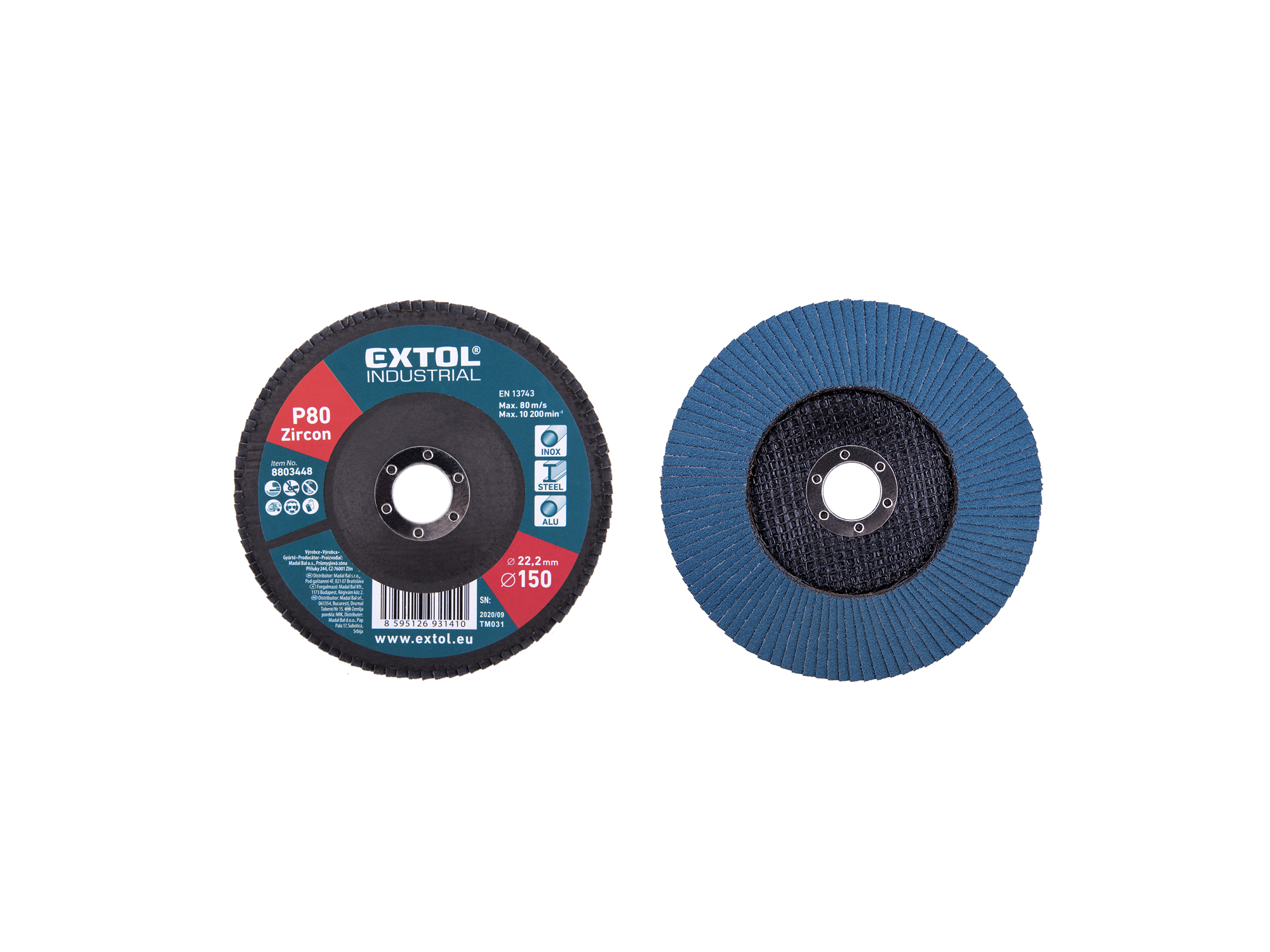 Disco Laminado Tipo Flap Zirconio  6" P80 Extol P