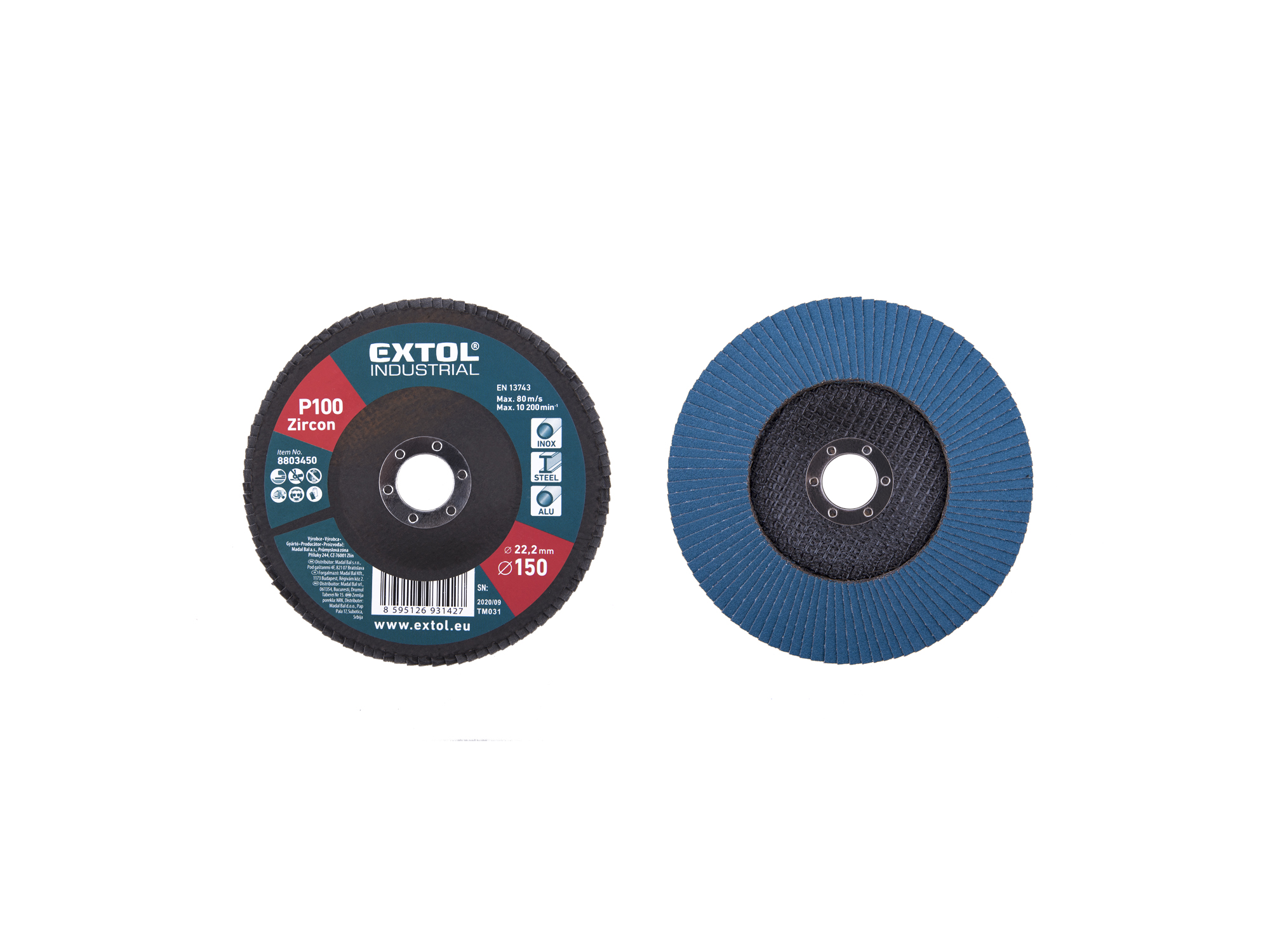 Disco Laminado Tipo Flap Zirconio 6" P100 Extol P