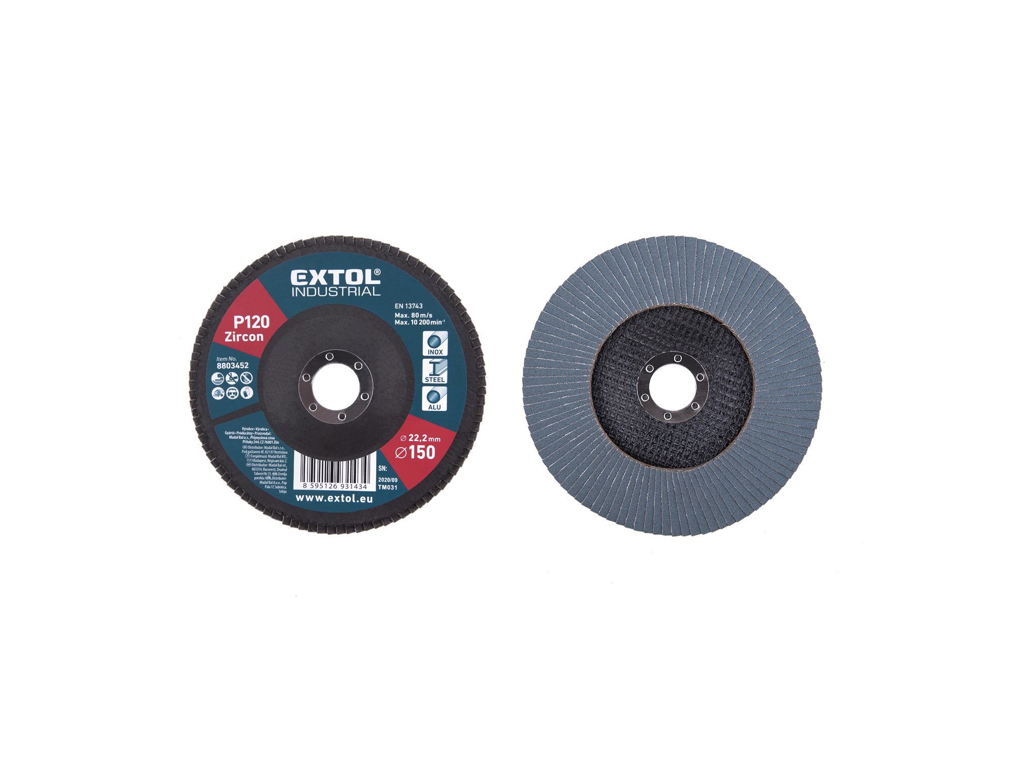 Disco Laminado Tipo Flap Zirconio 6" P120 Extol P
