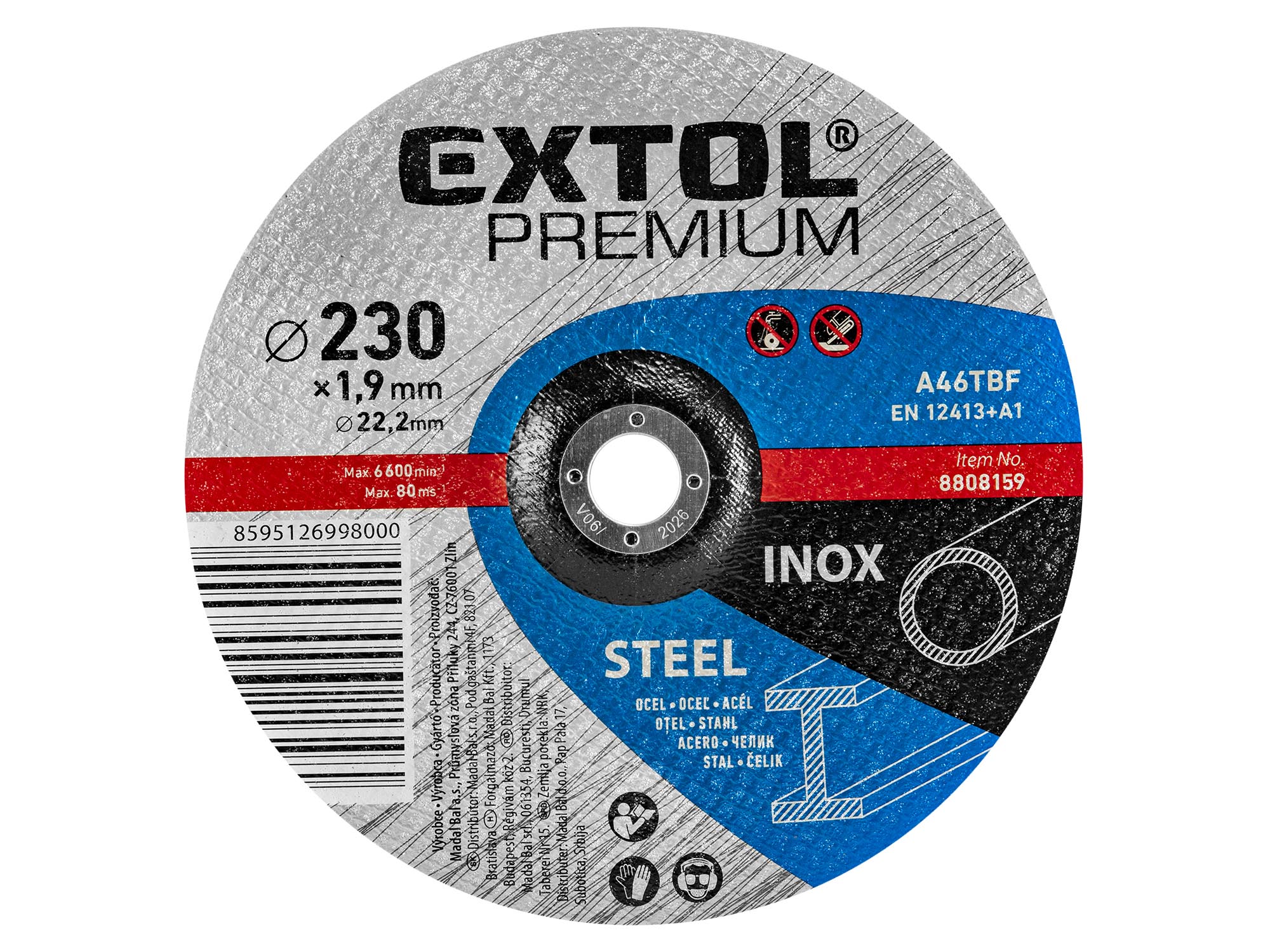 Disco De Corte Concavo Para Metal Y Acero Inoxidable 9"