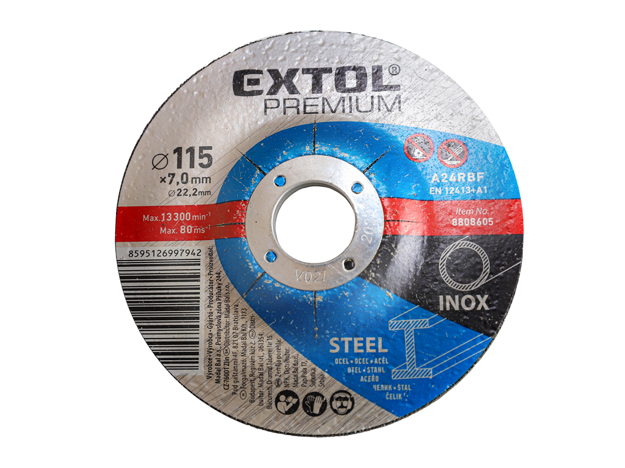 Disco De Desbaste Concavo Para Acero / Acero Inox De 5" X 7.0Mm Extol P