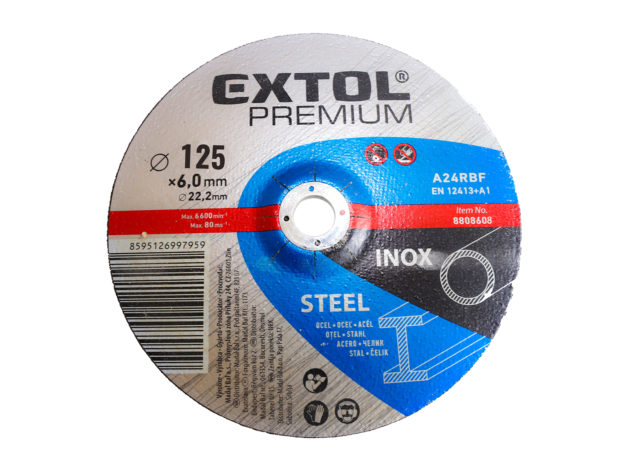 Disco De Desbaste Concavo Para Acero / Acero Inox De 7" X 7.0Mm Extol P
