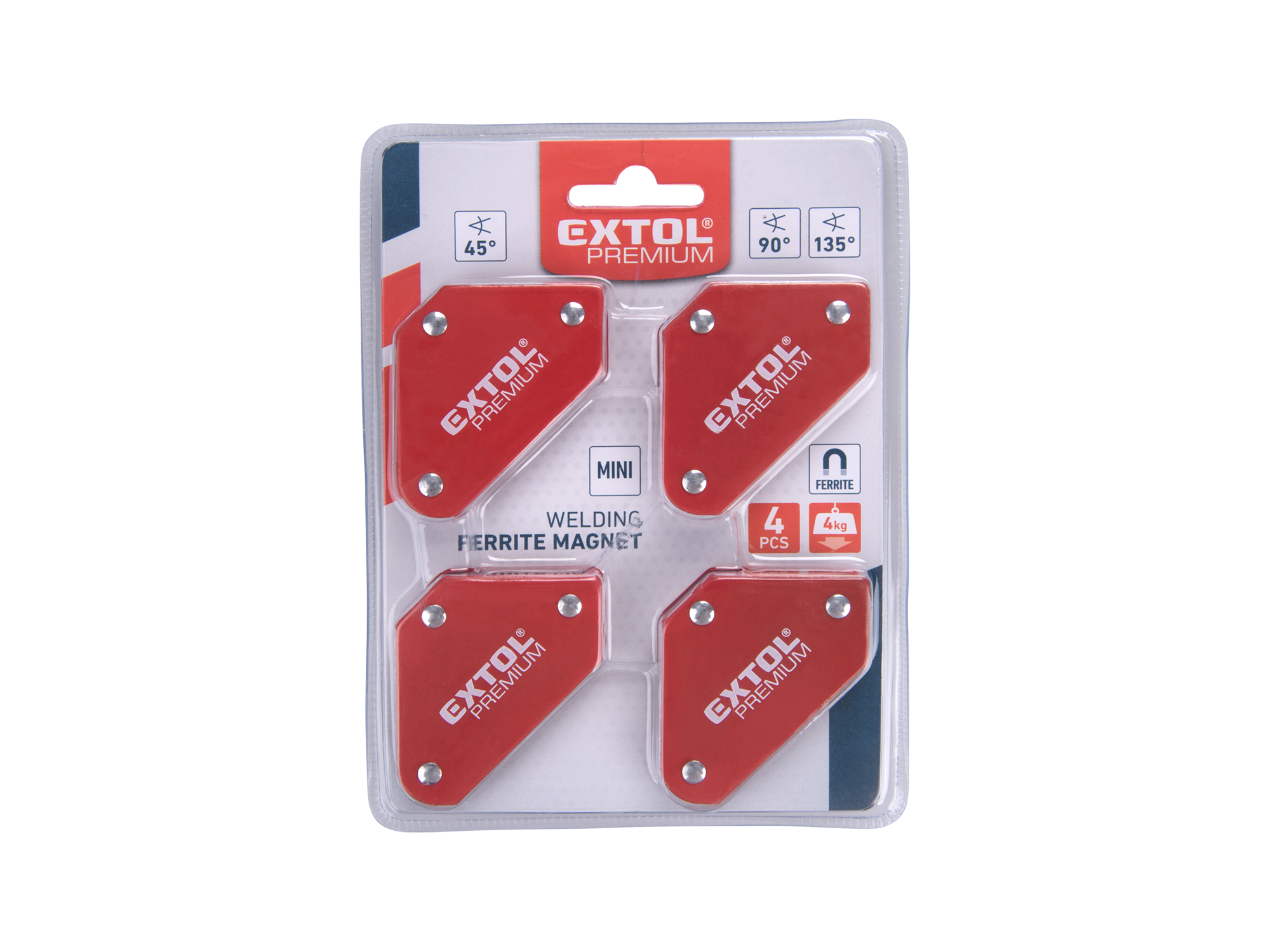 4 Pcs Iman Angular Para Soldar Extol 45-90-135 5” Fuerza - Imagen 2
