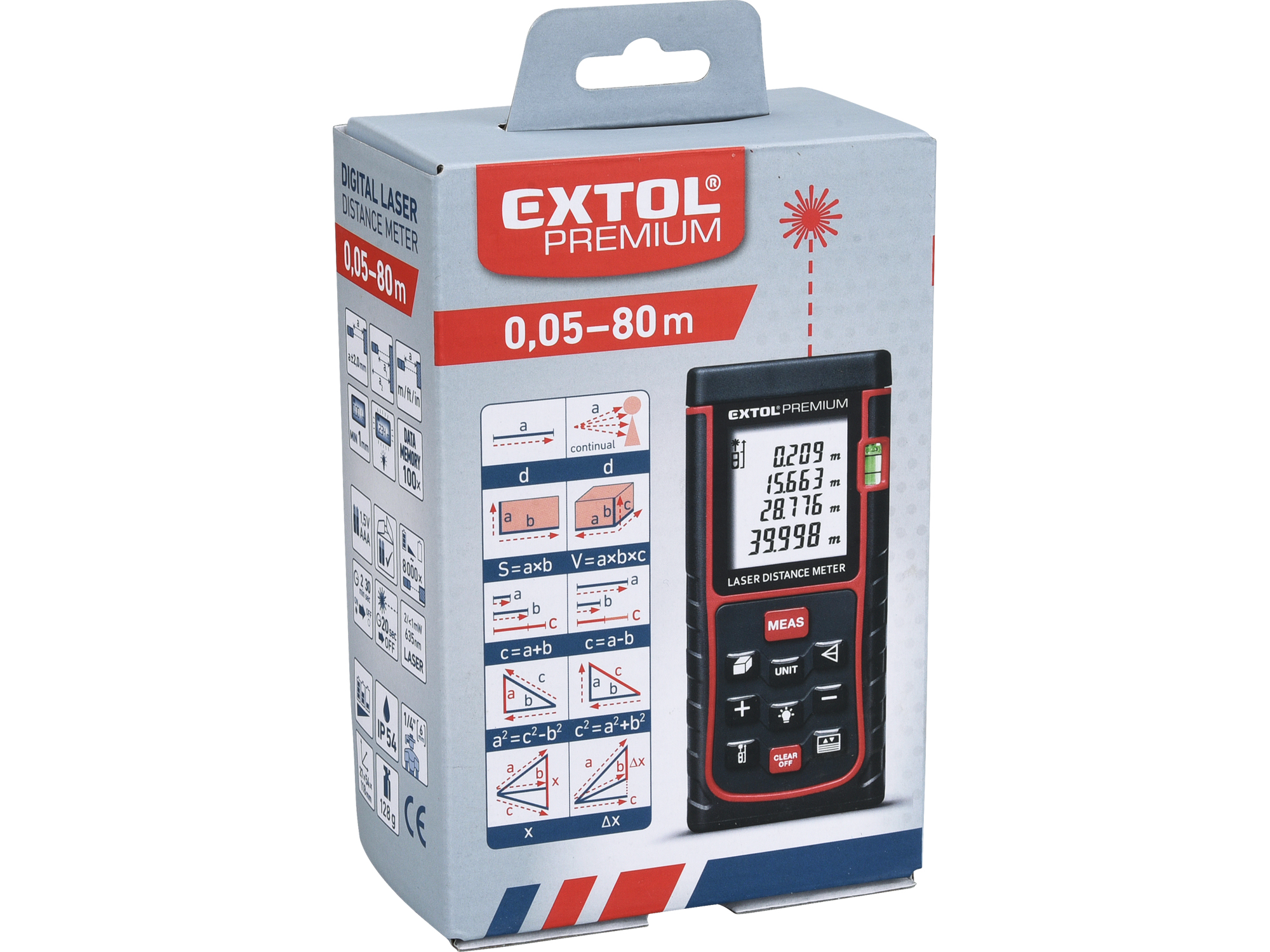 METRO LASER DIGITAL EXTOL PREMIUM RANGO 0.05-80M - Imagen 2