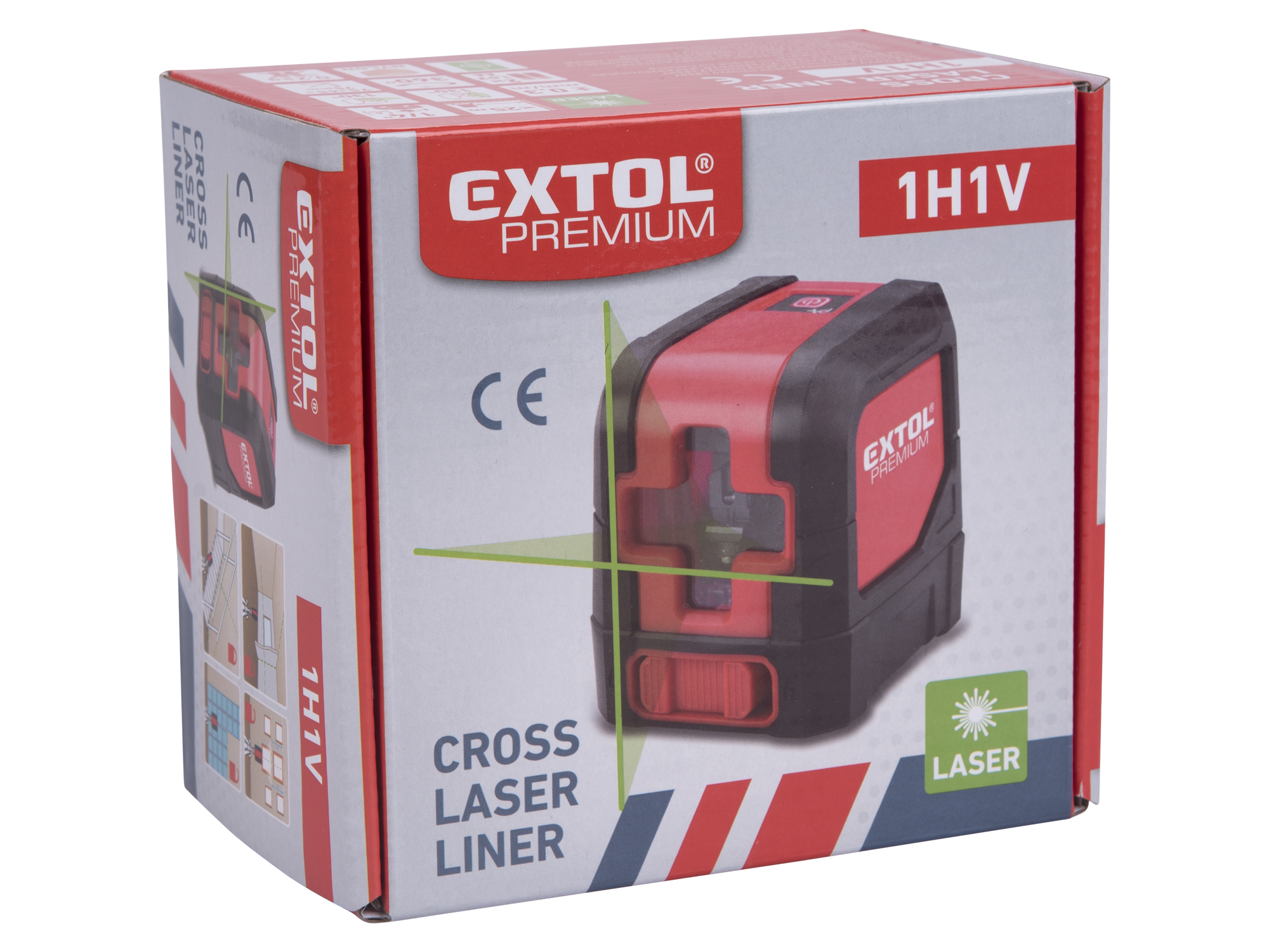 NIVEL LASER EXTOL LINEA VERDE CRUZ AUTONIVELANTE 25MTS - Imagen 10