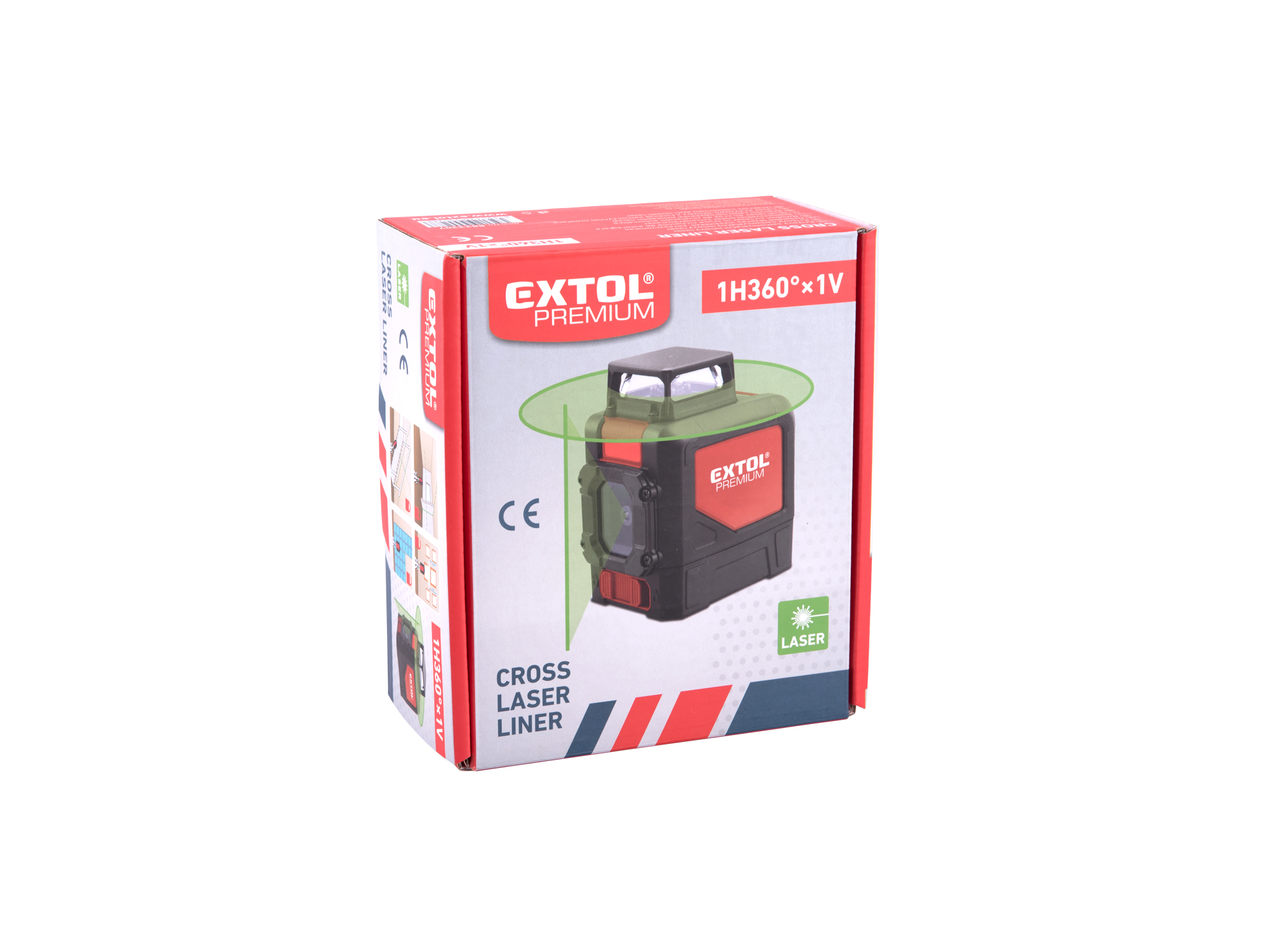 NIVEL LASER EXTOL LINEA VERDE CRUZ AUTONIVELANTE 30MTS - Imagen 7