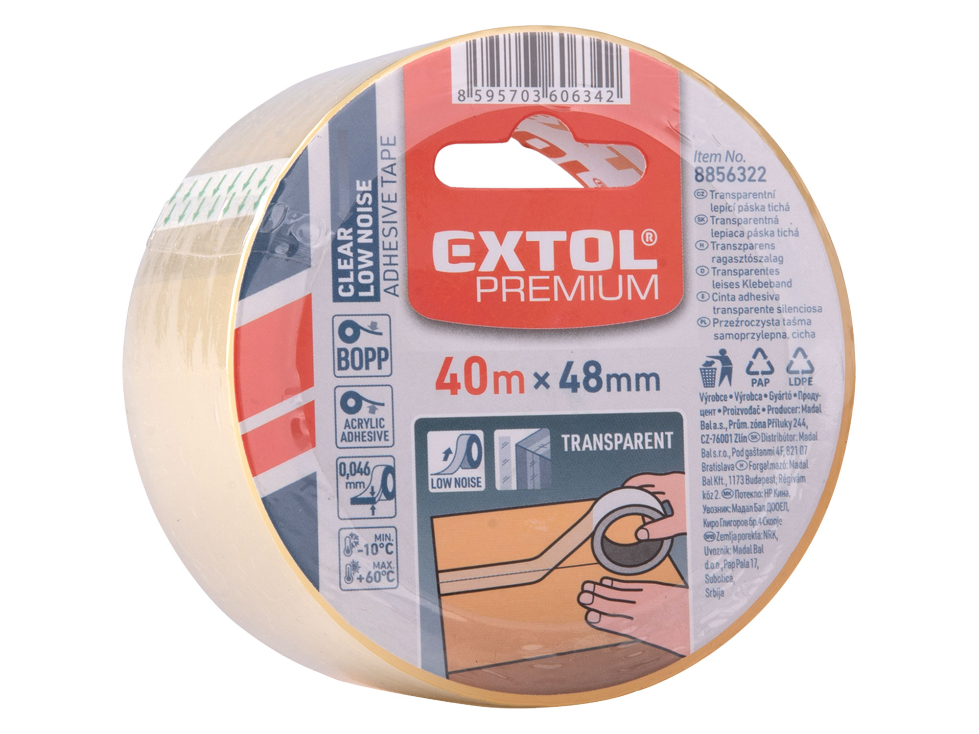 Tape / Cinta Adhesiva 48Mmx40M Extol Premium (Caja 54Pcs) - Imagen 1