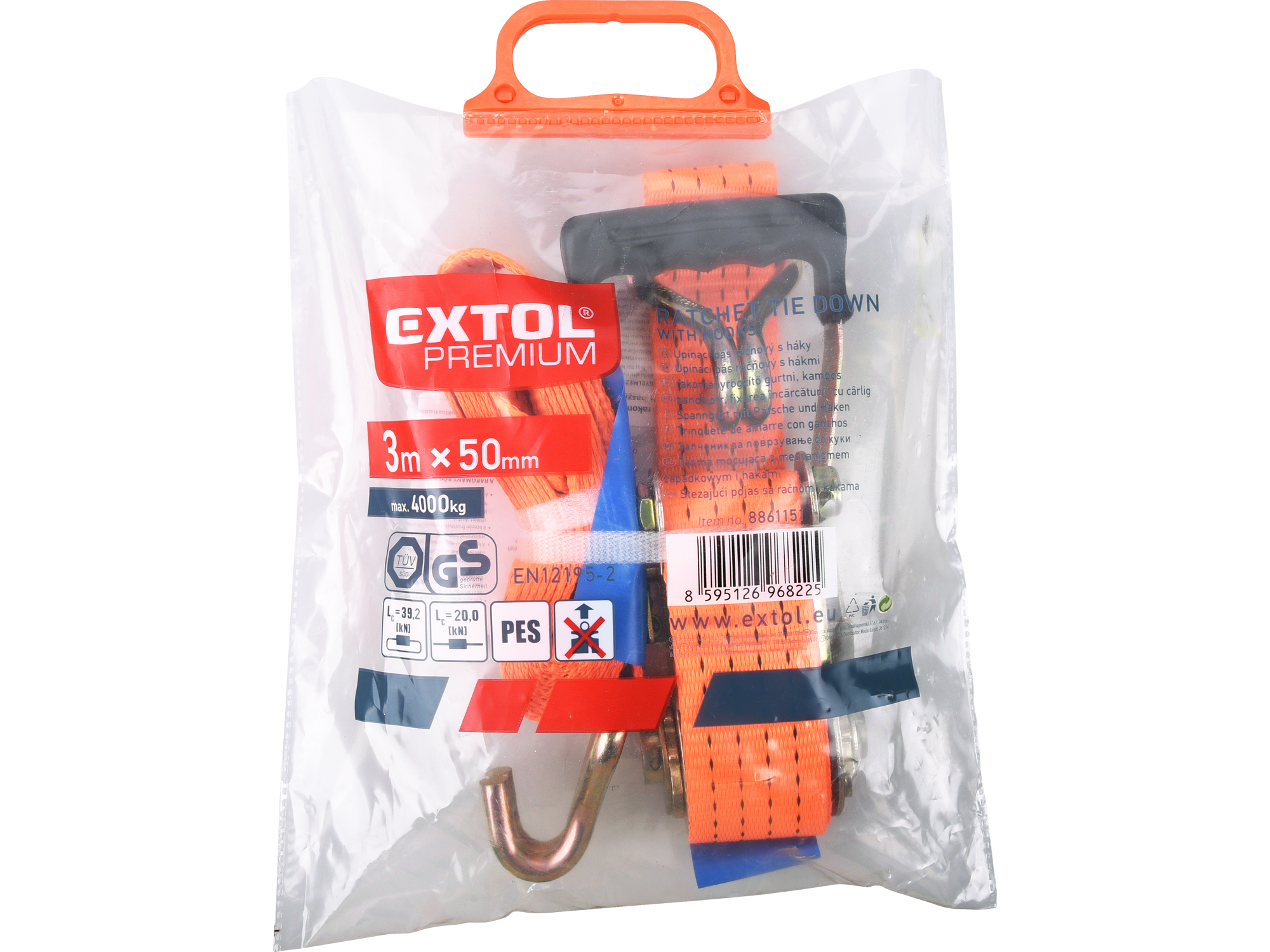 CUERDA RATCHET CON GANCHOS 3M X50MM EP - Imagen 1