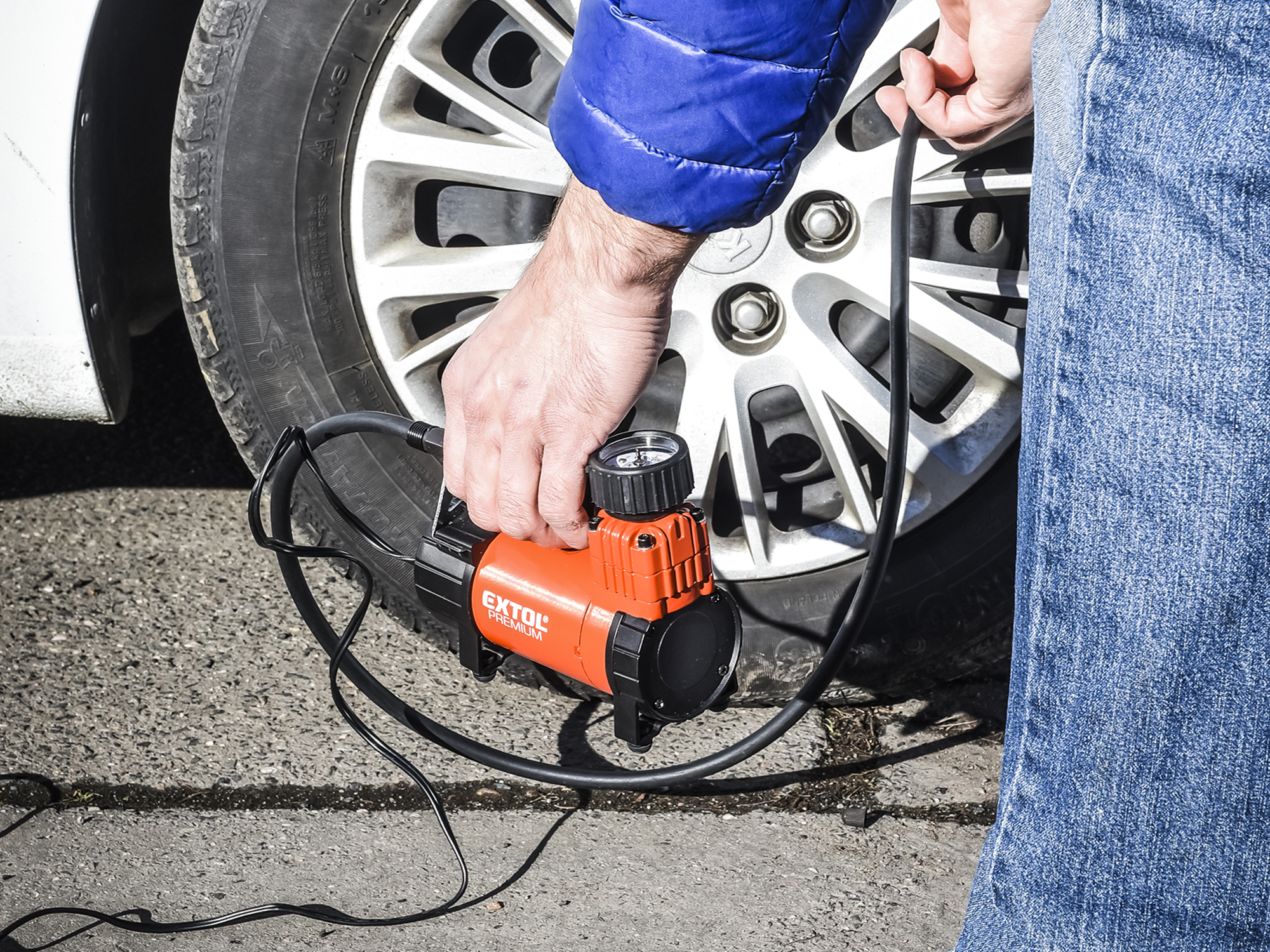 COMPRESOR DE DIAFRAGMA MINI EXTOL 100PSI 12V EP - Imagen 2