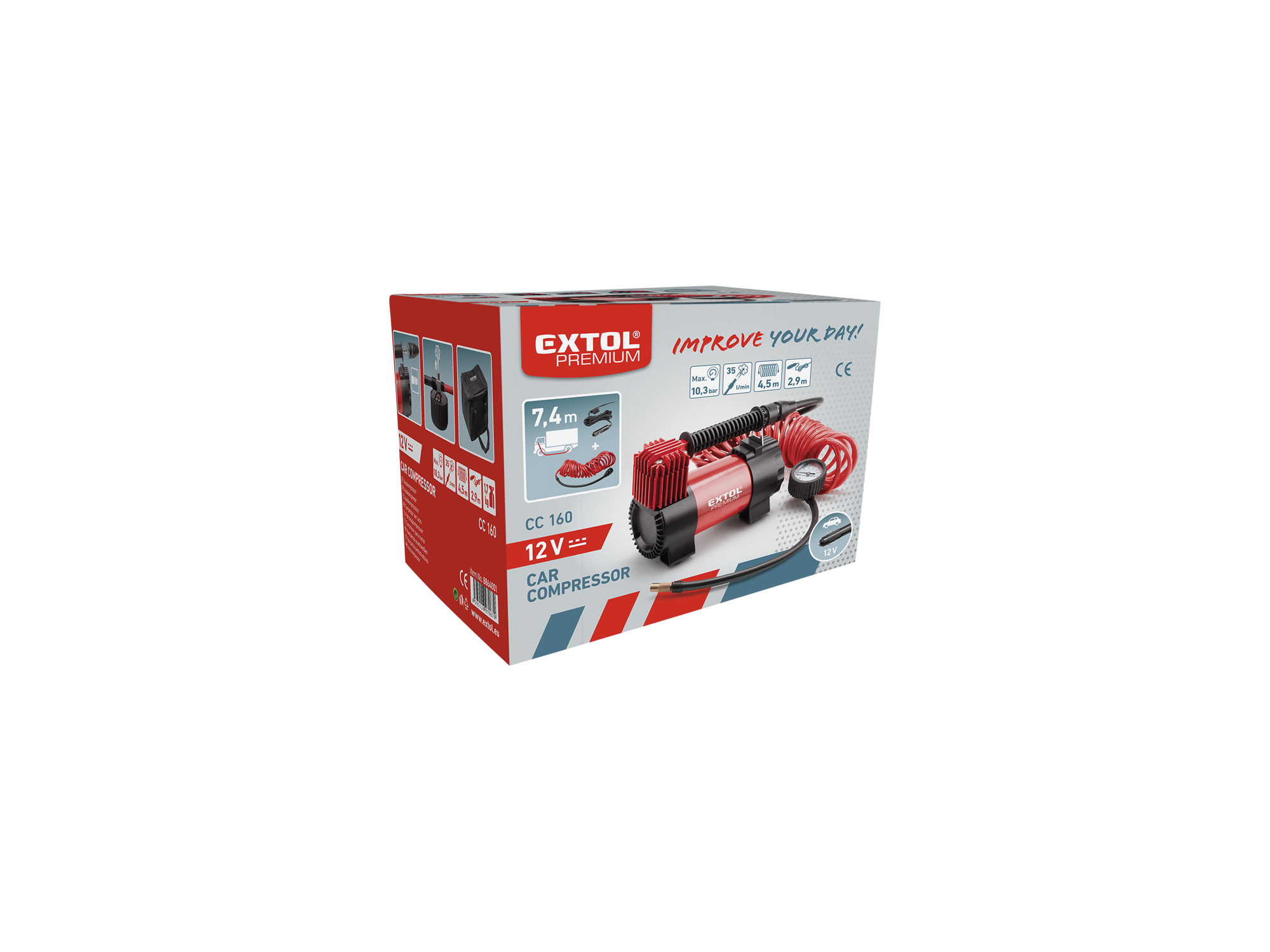 MINI COMPRESOR PARA AUTOS 150PSI, 35L/min - Imagen 7