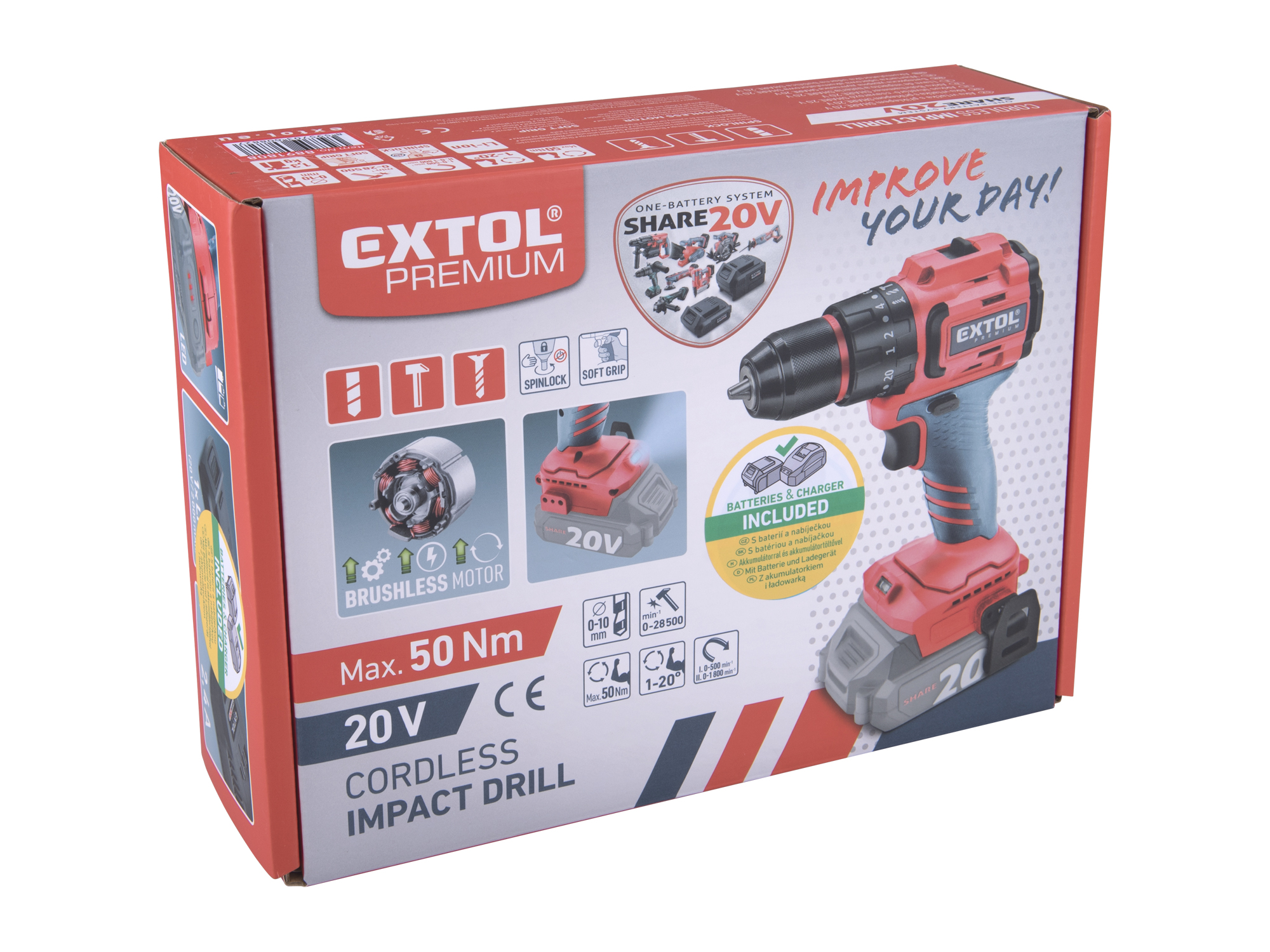 BARRENO DE IMPACTO 20V EP  2 VELOCDADES 50NM SIN CARBONES  1 CARGADOR 1 BATERIA - Imagen 10