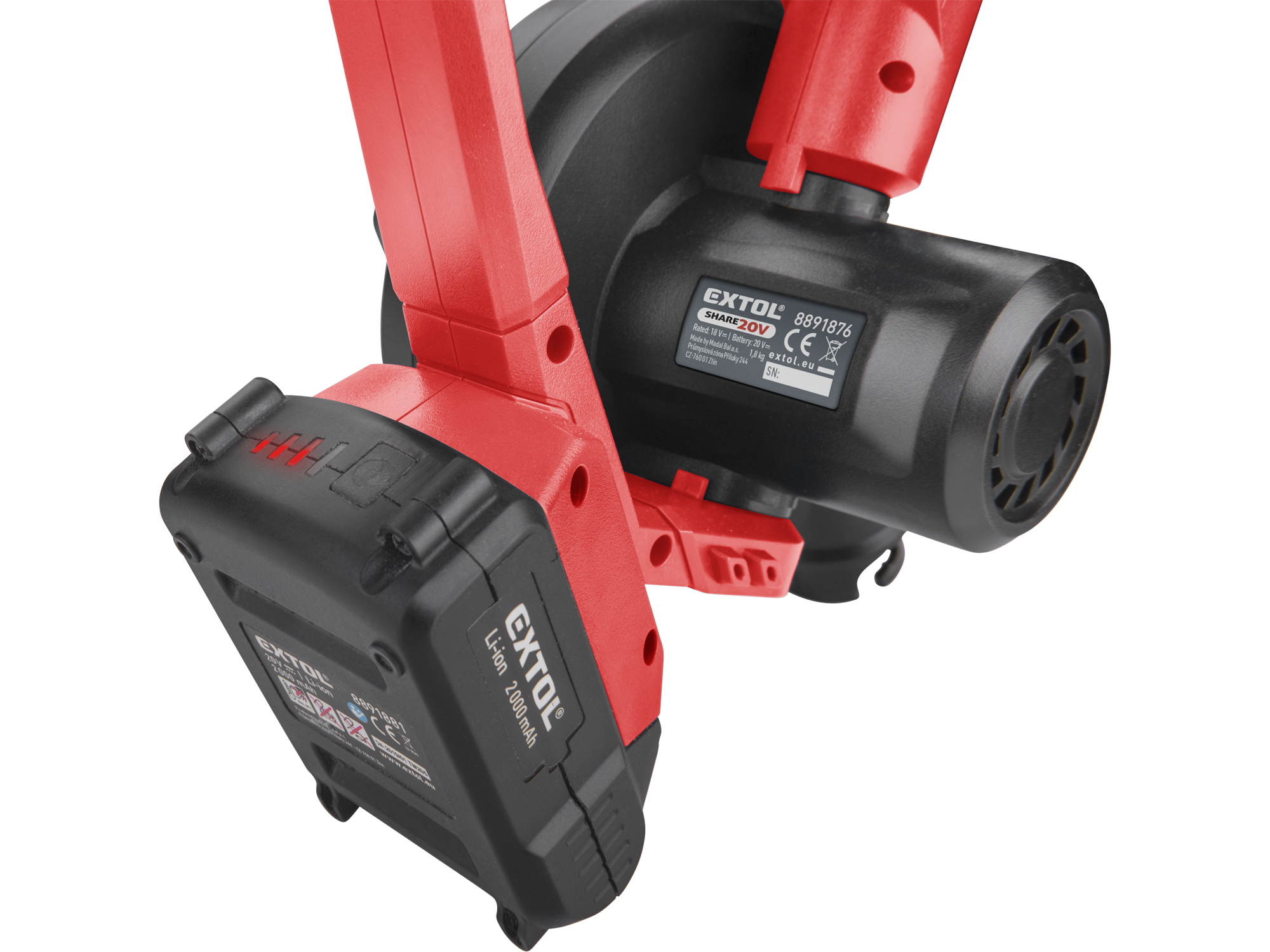 Soplador Y Aspirador 20V Extol Premium Con 1 Bateria Y 1 Cargador - Imagen 6