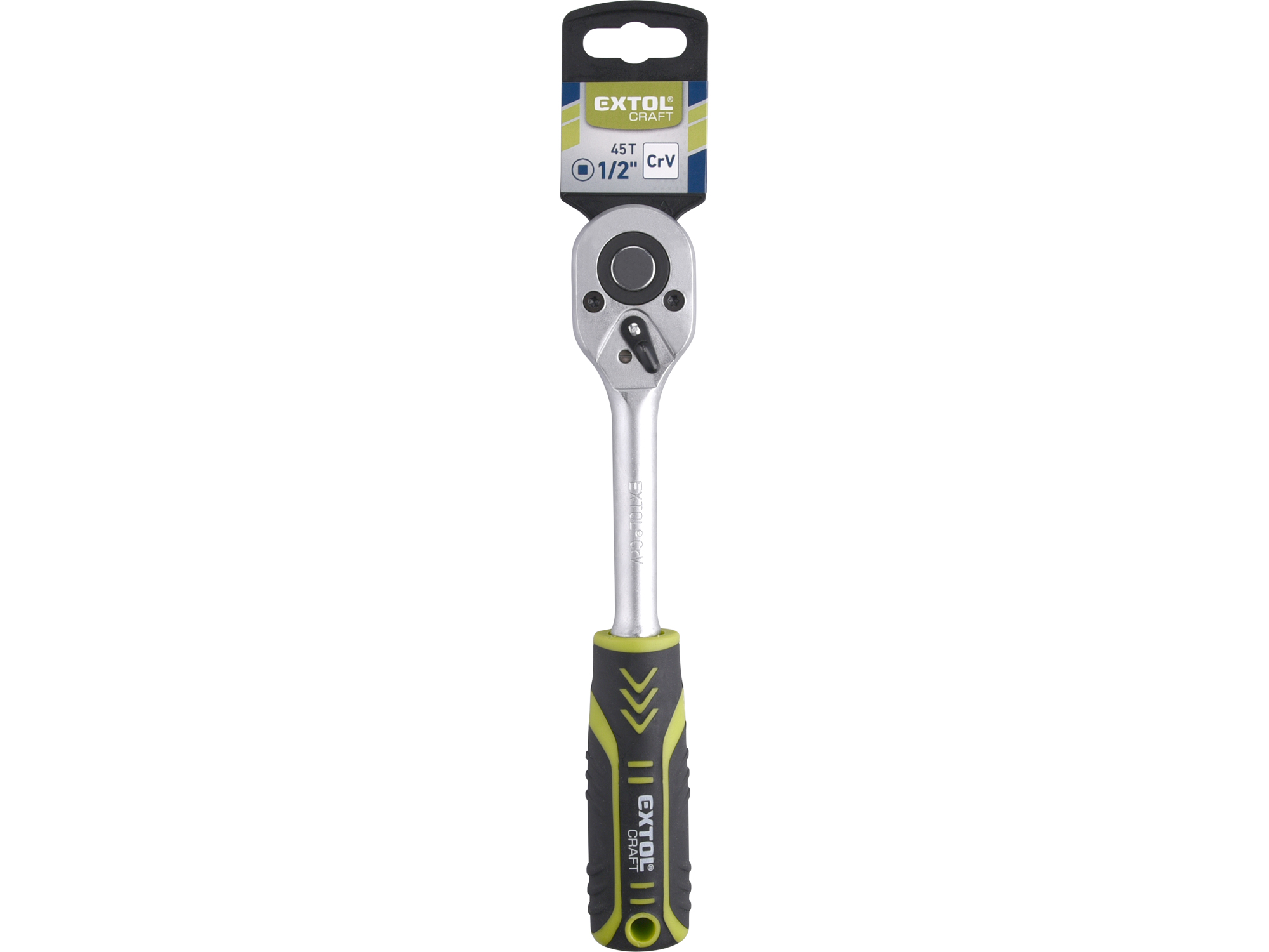 LLAVE RATCH 1/2 - 45 DIENTES CON MANGO BIMATERIAL EXTOL CRAFT" - Imagen 1