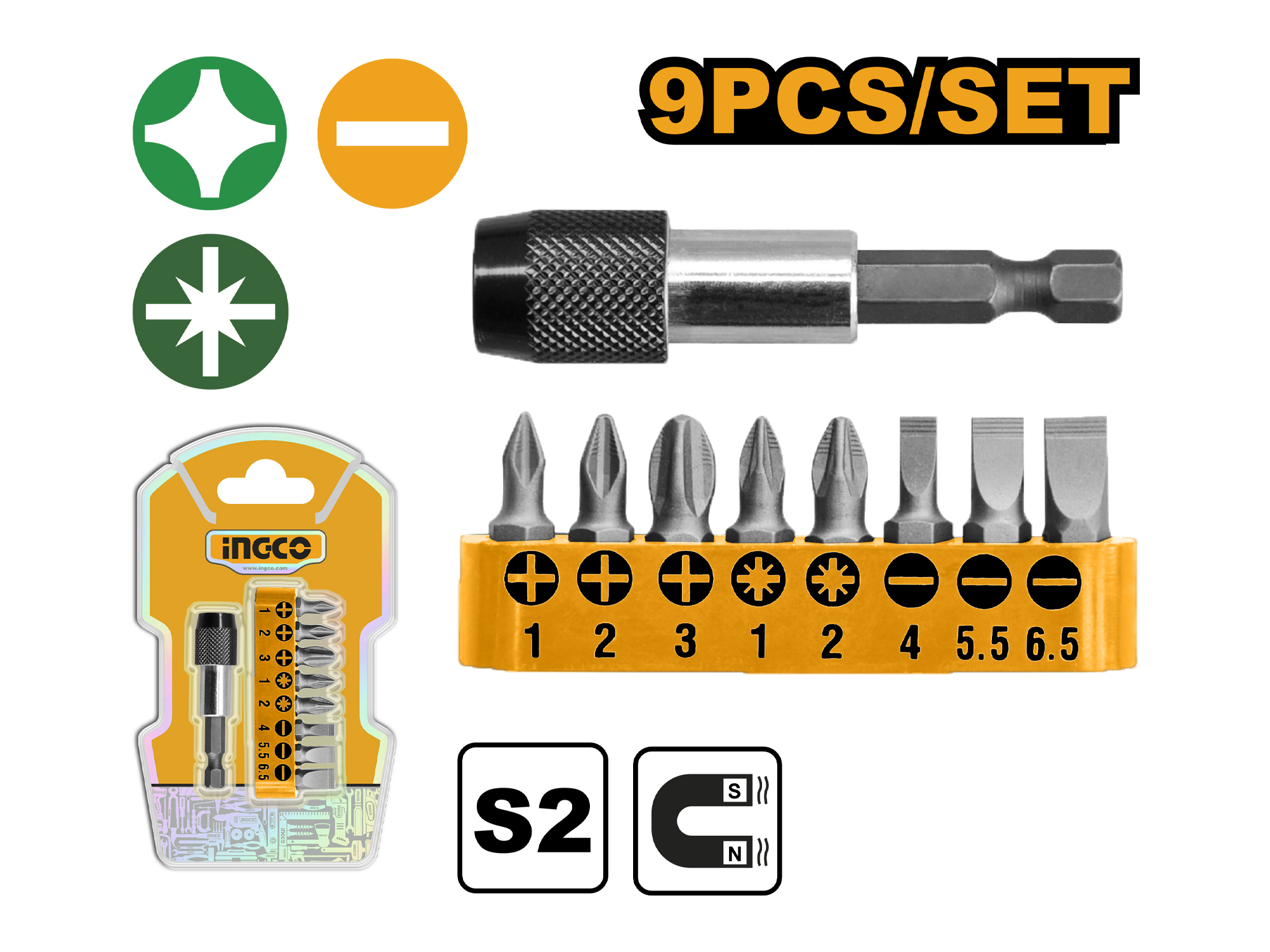 SET DE 9 PUNTAS CON ADAPTADOR