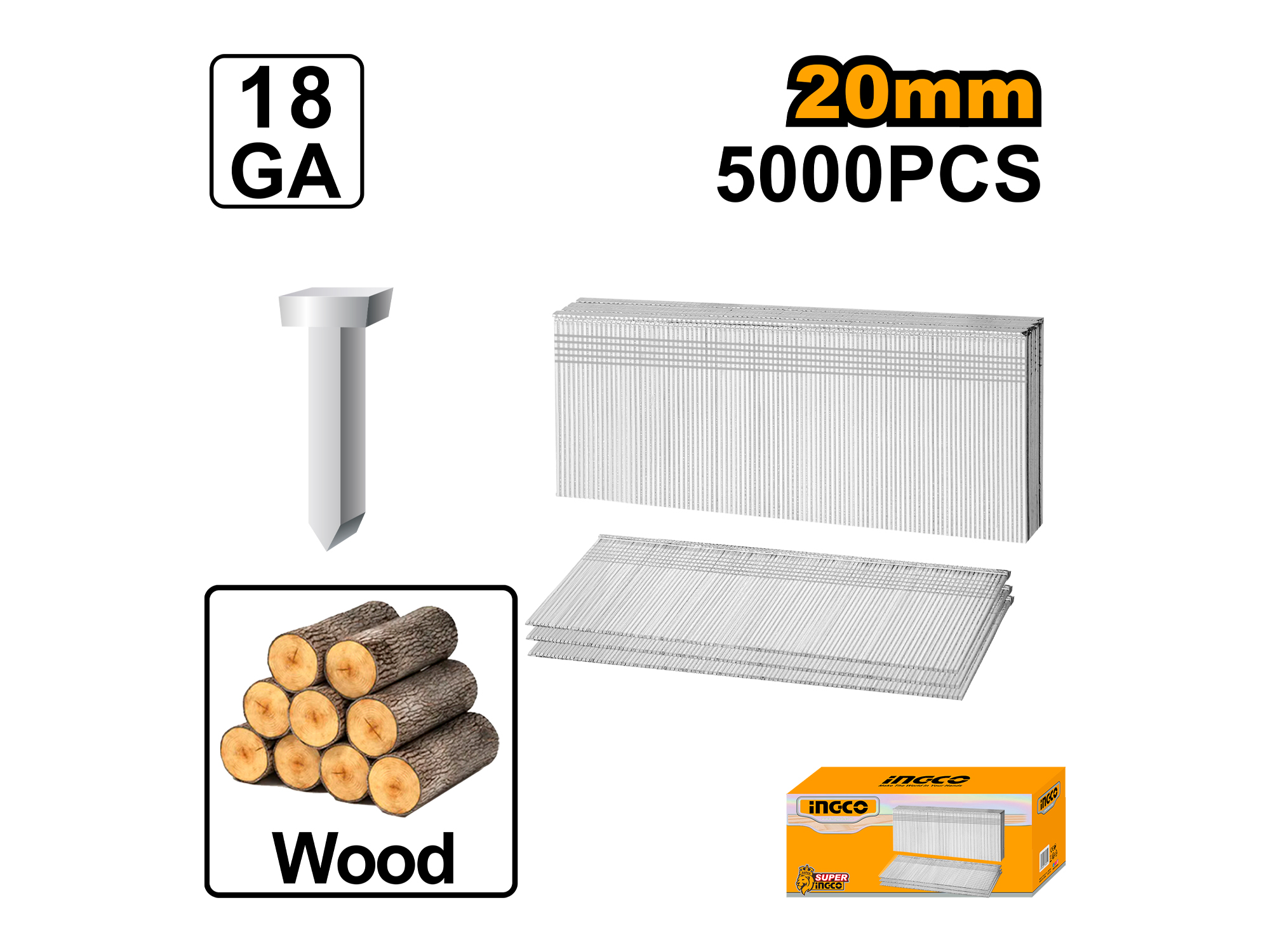 Caja De Clavos Para Clavadora De Concreto 20Mm, 5000Pzs