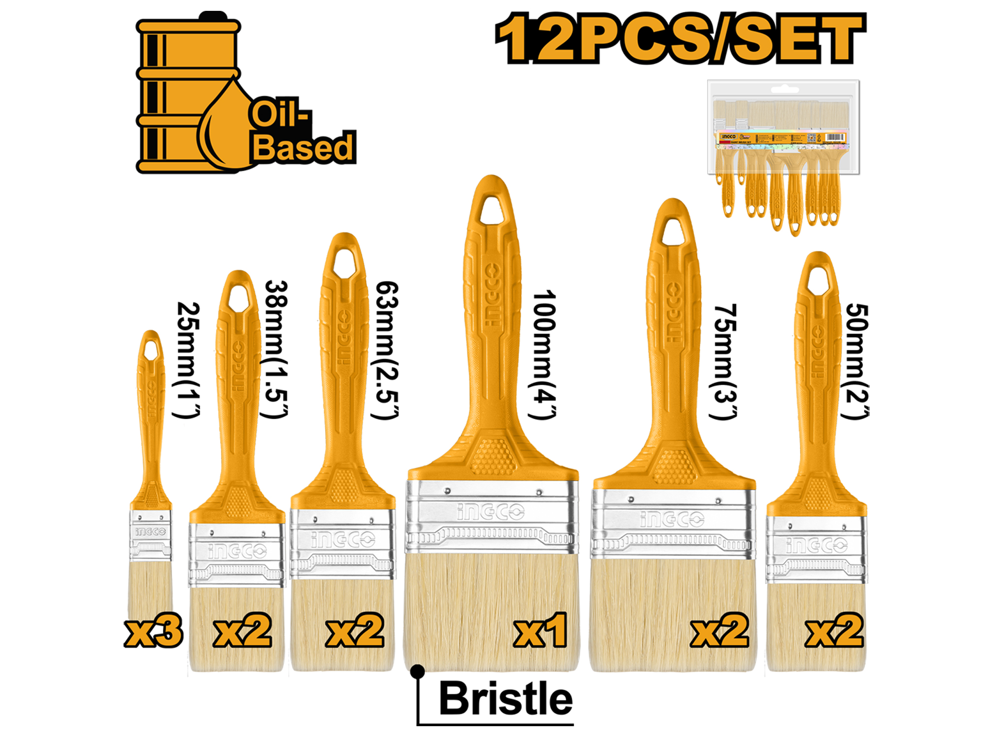 SET DE BROCHAS PARA PINTAR DE 12 PZS