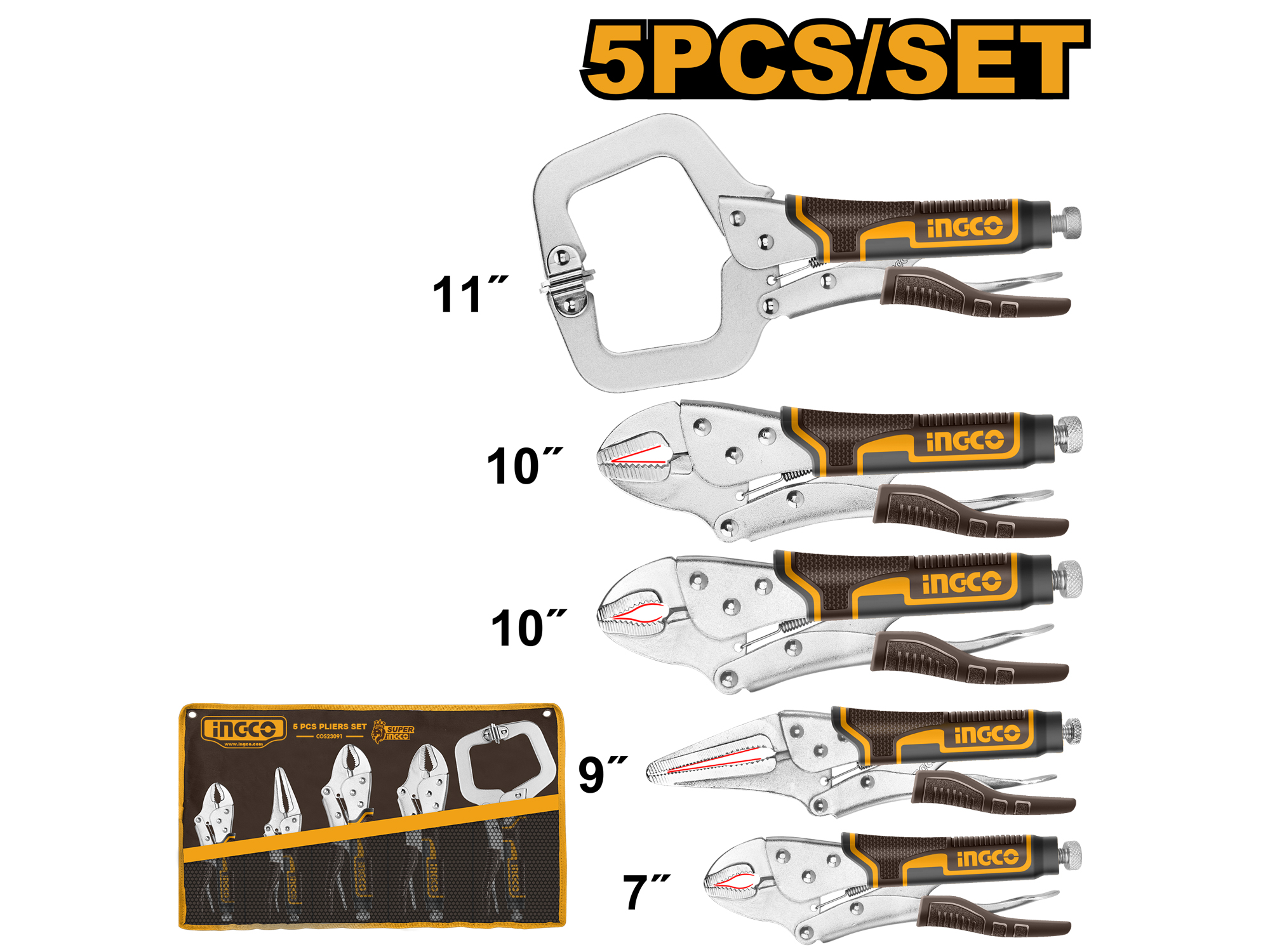 SET DE  LLAVE VISE Y TIPO C, 5 PZS