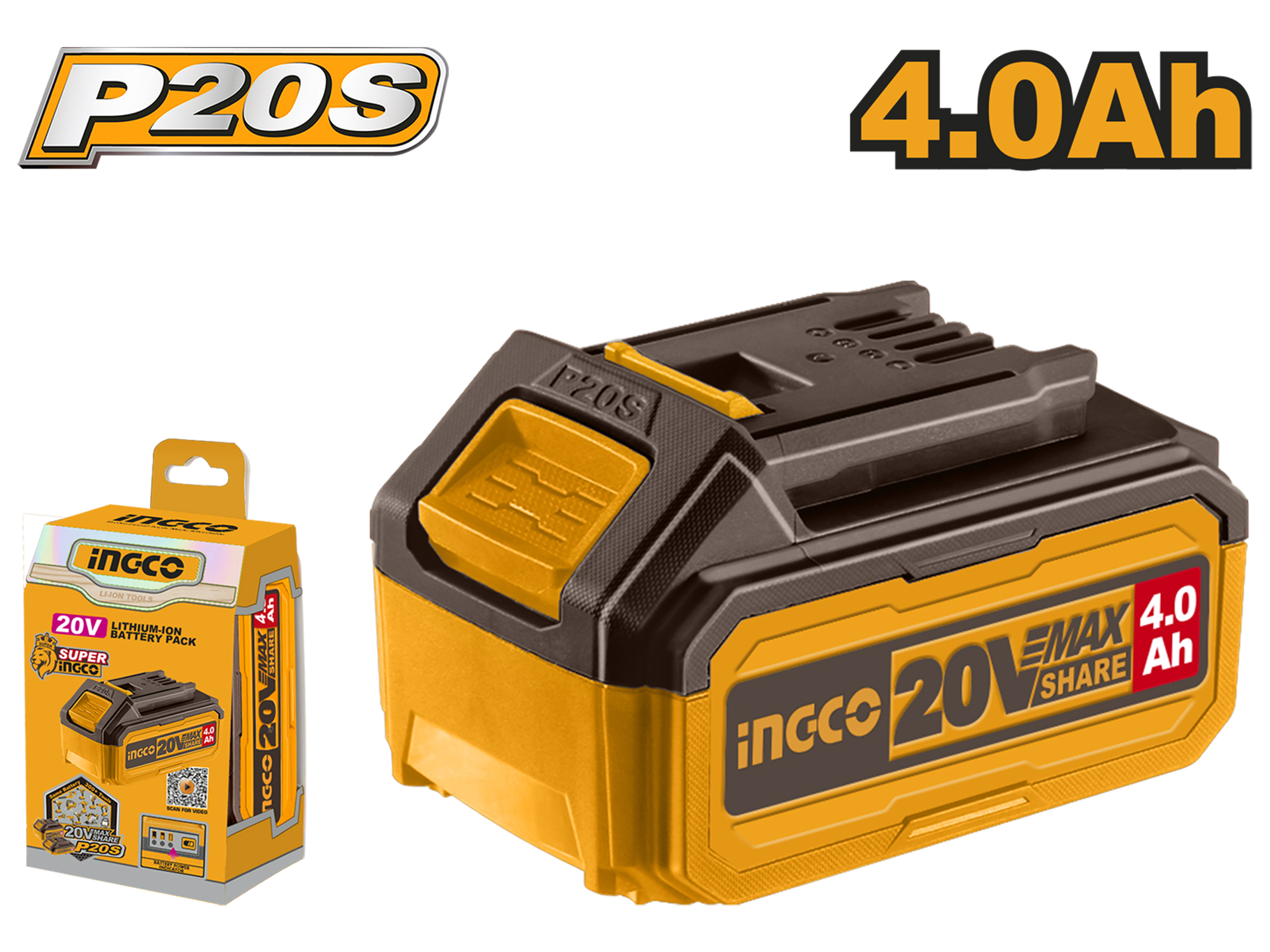 BATERÍA DE LITIO DE 20V, 4.0Ah