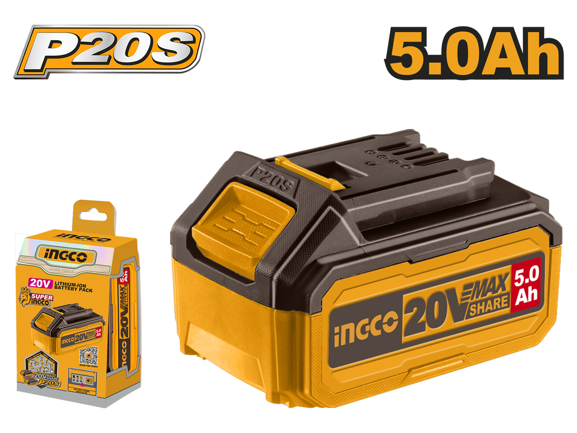 BATERÍA DE LITIO DE 20V, 5.0Ah